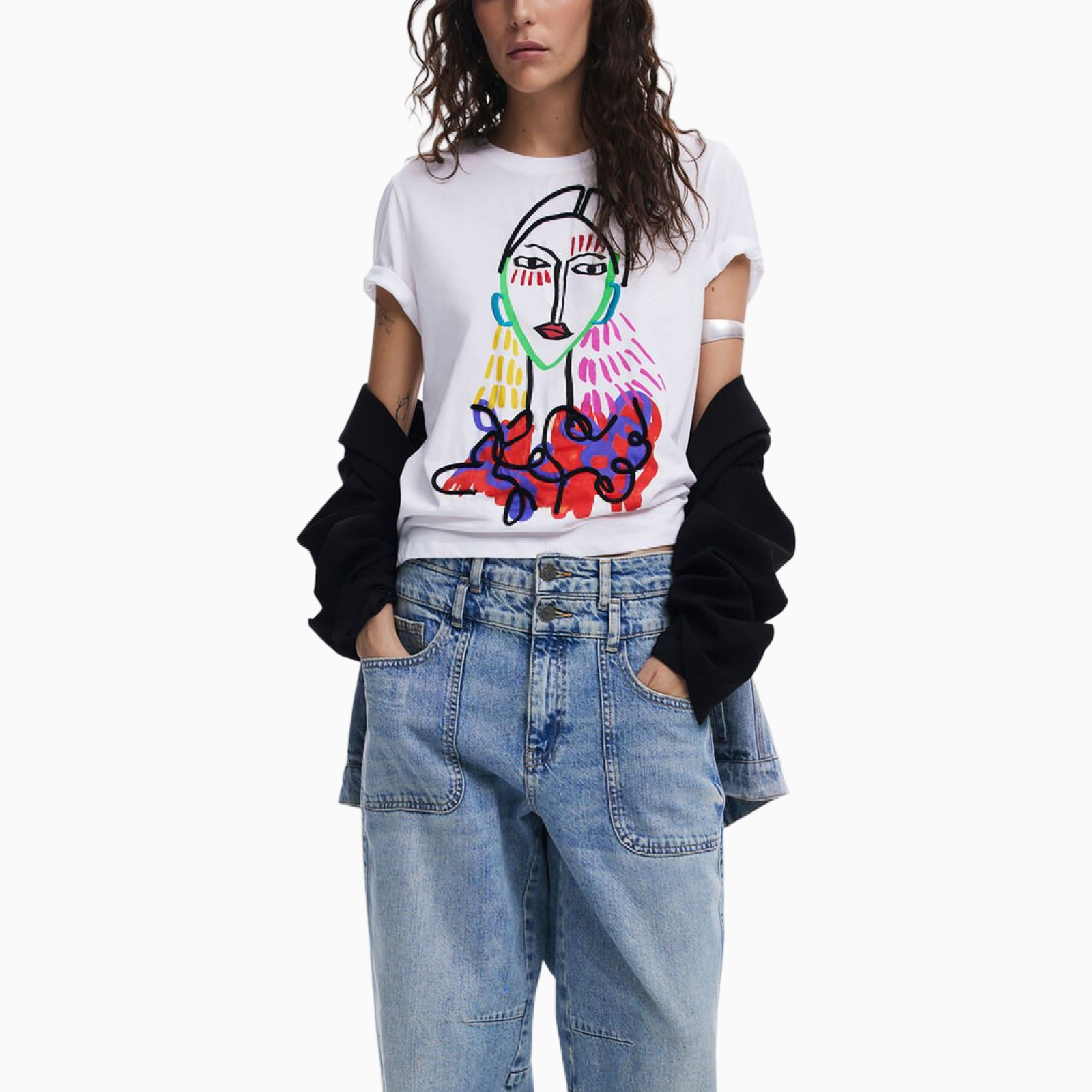 Дамска бяла тениска Desigual 25SWTKA9