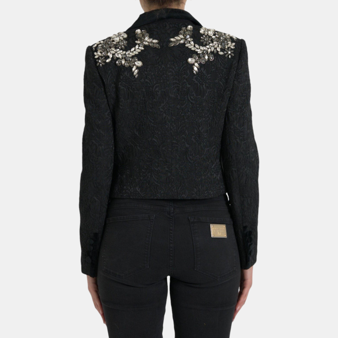 Dolce & Gabbana Jacquard Crystal Floral Women Blazer