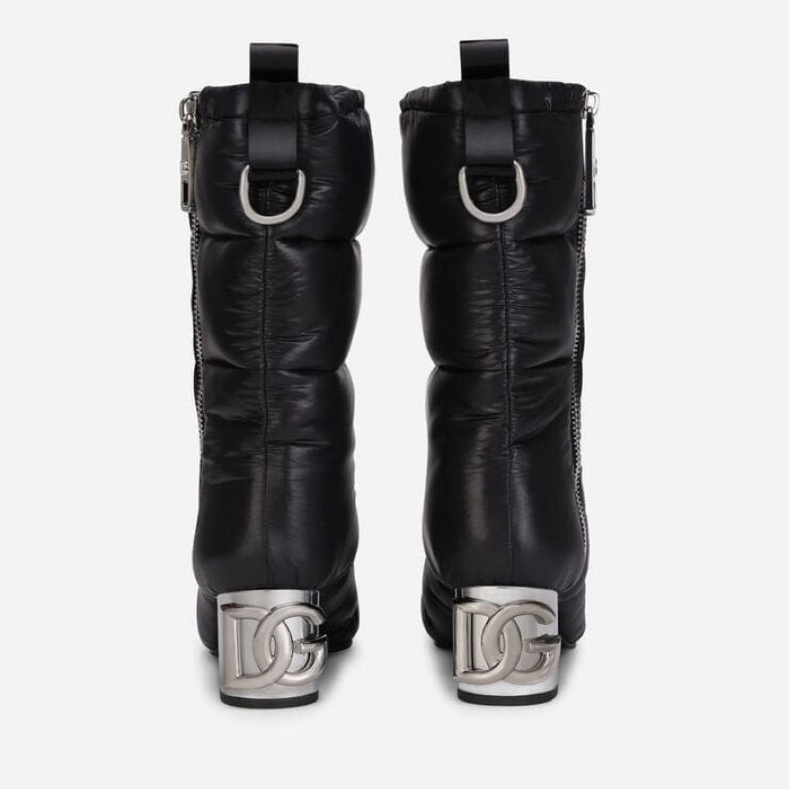 Dolce & Gabbana DG Logo Heel Quilted Women Ankle Boots Heel View