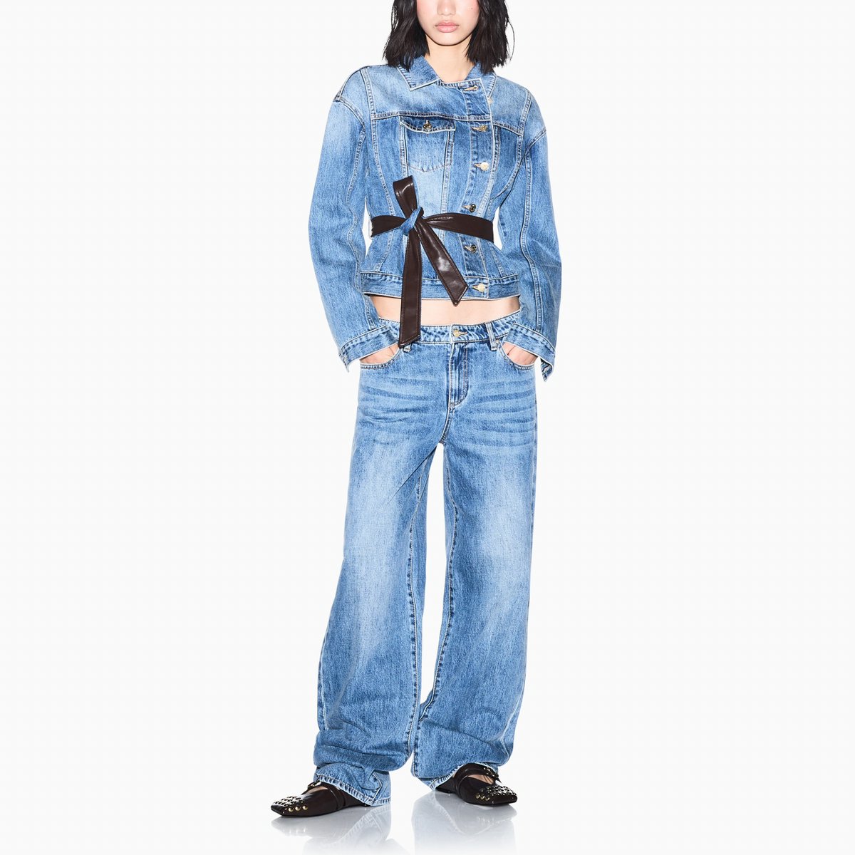 Дамски дънки Armani Exchange Women Oversized Jeans XW000056 AF25766 MB001 Front View