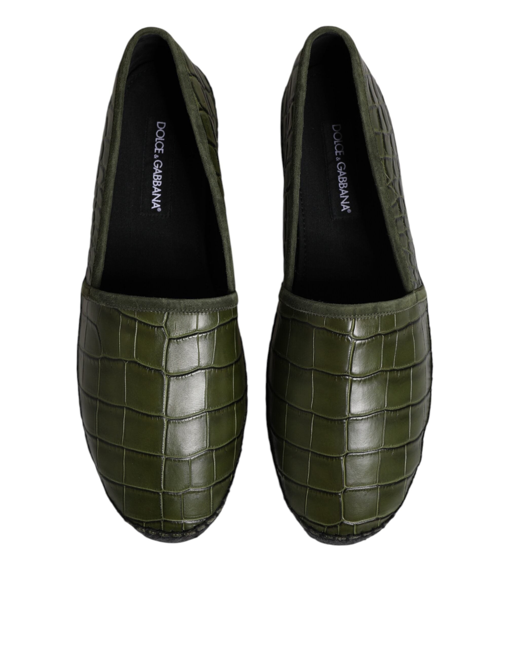 Мъжки еспадрили от крокодилска кожа
100% Authentic men’s Dolce & Gabbana croco leather espadrille in dark green too view