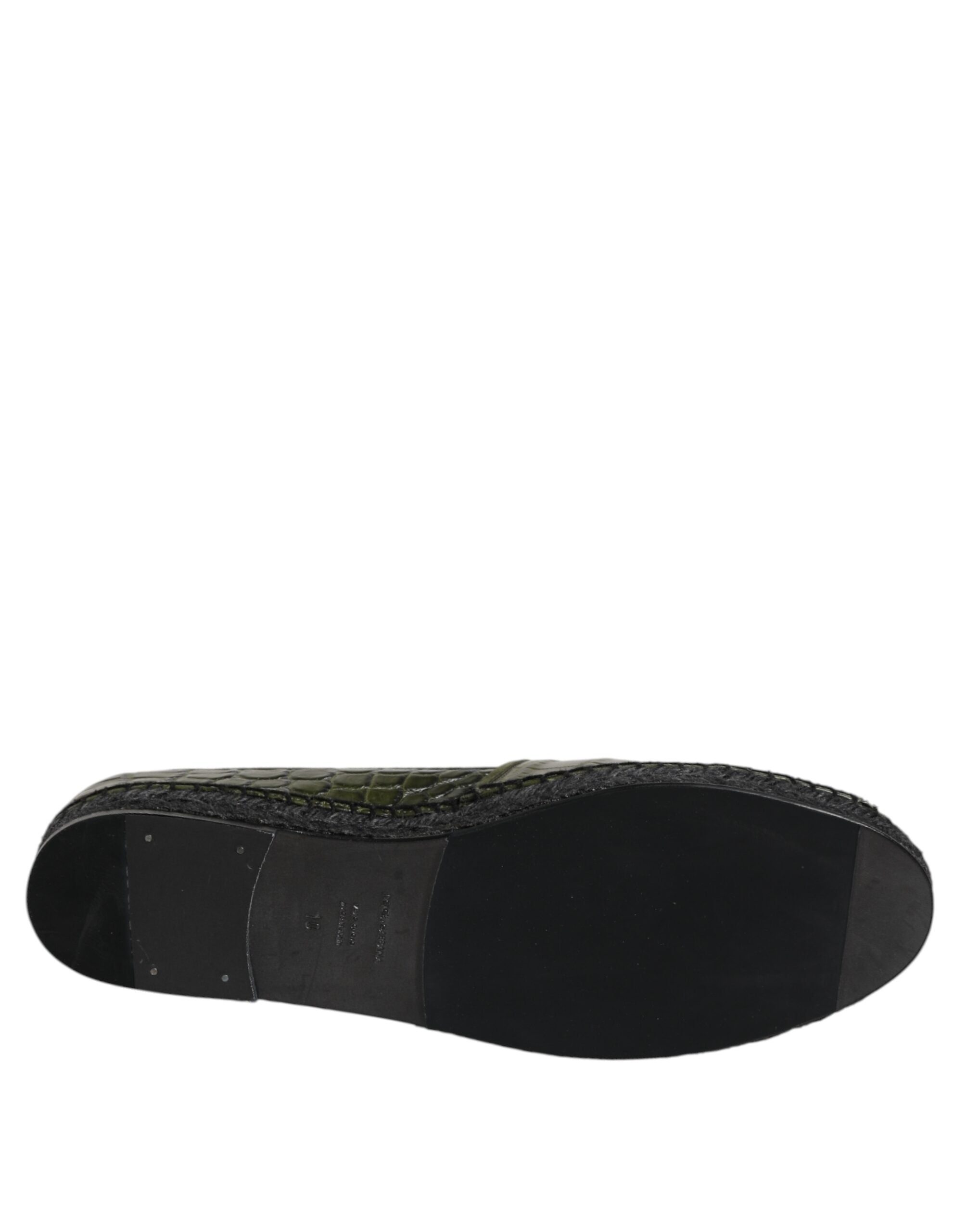 Мъжки еспадрили от крокодилска кожа
100% Authentic men’s Dolce & Gabbana croco leather espadrille in dark green outsole view