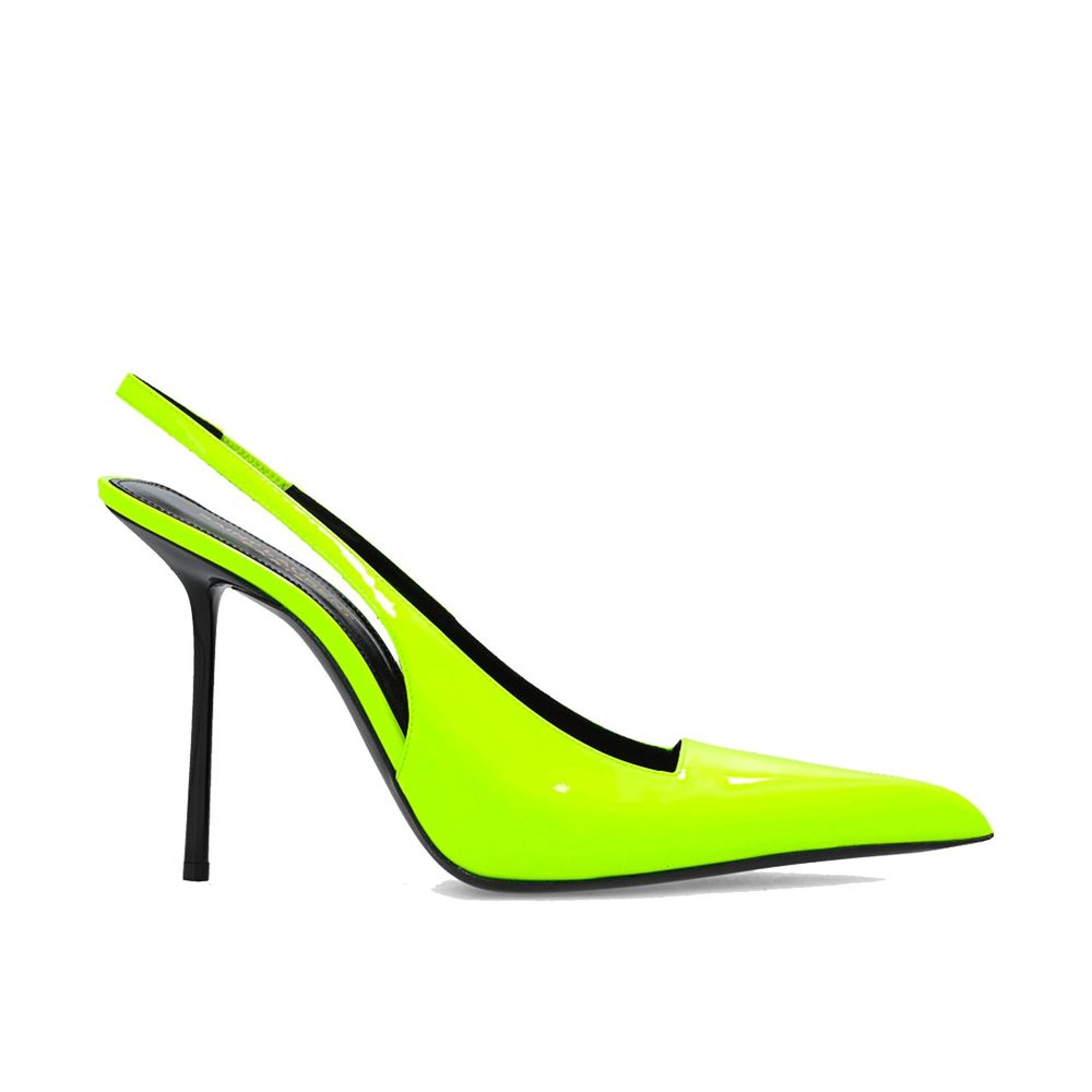 Дамски токчета Women’s slingback heels Saint Laurent Kiss P00776333 Neon Yellow lateral view