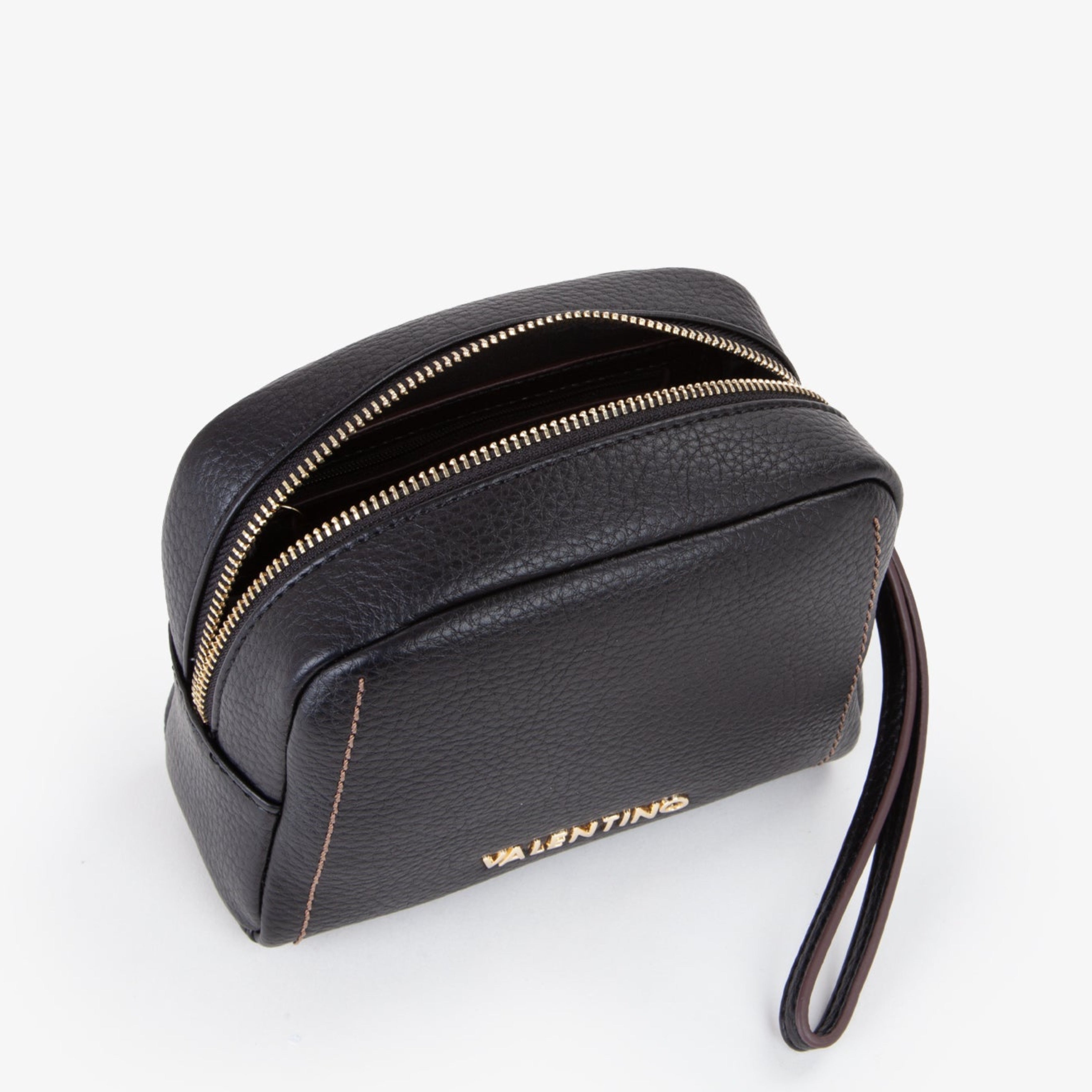 Козметична клъч чанта Unisex clutch beauty case Valentino VBE8YA502 Samantha Balck top view