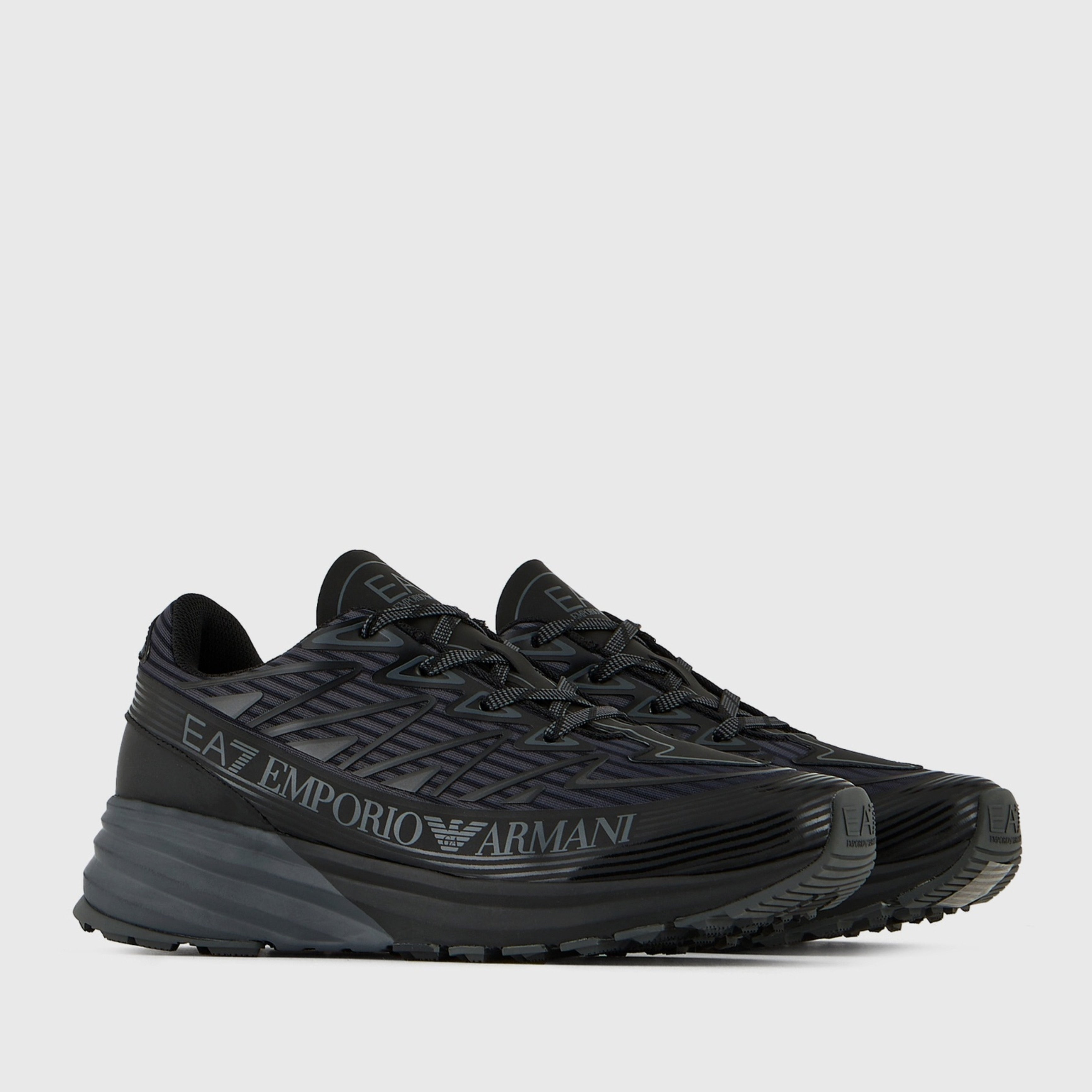 Мъжки маратонки в черно Men’s EA7 Emporio Armani Crusher Distance Trail Sneakers X8X129 XK307 S336 Triple Black