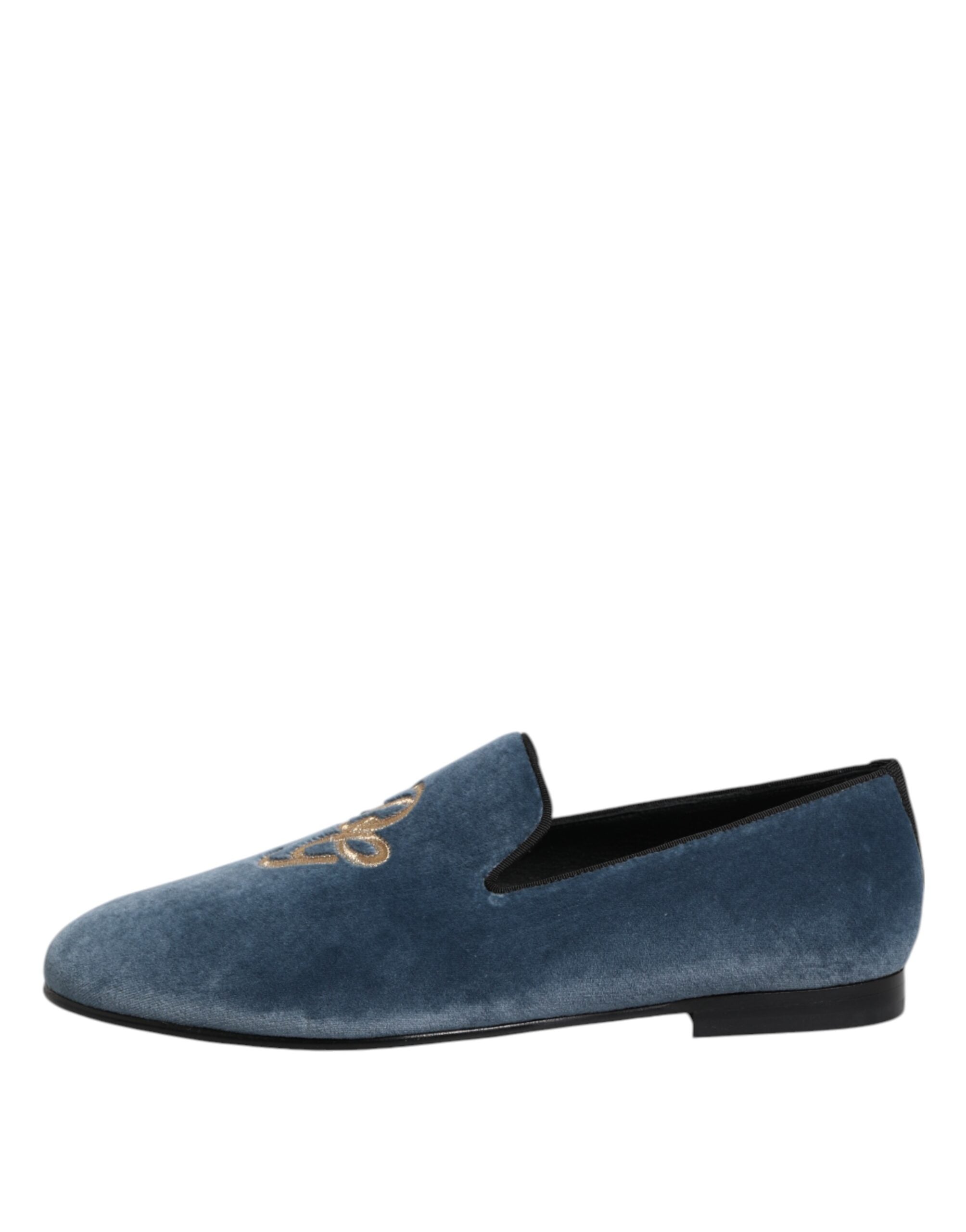 Мъжки мокасини Men’s velvet loafers DOLCE & GABBANA A50335 B9L43 80620 Blue lateral view