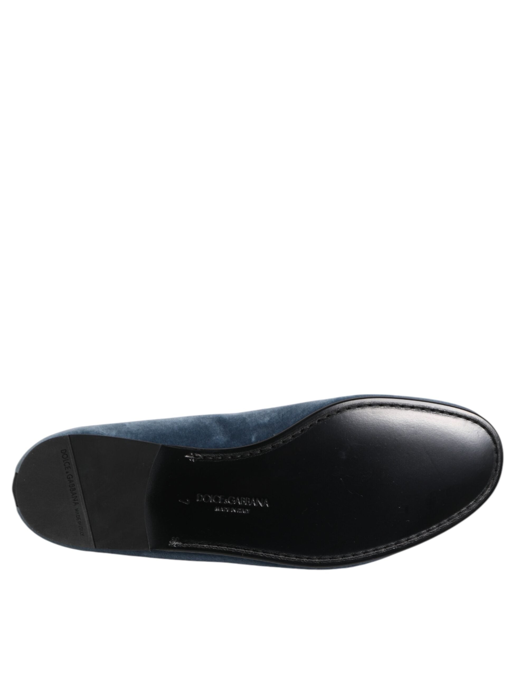 Мъжки мокасини Men’s velvet loafers DOLCE & GABBANA A50335 B9L43 80620 Blue outsole view