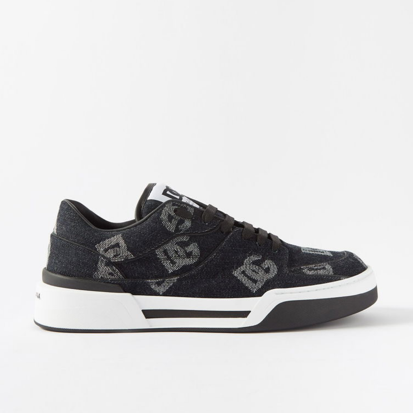 Dolce & Gabbana New Roma Denim Logo Men Sneakers Lateral View