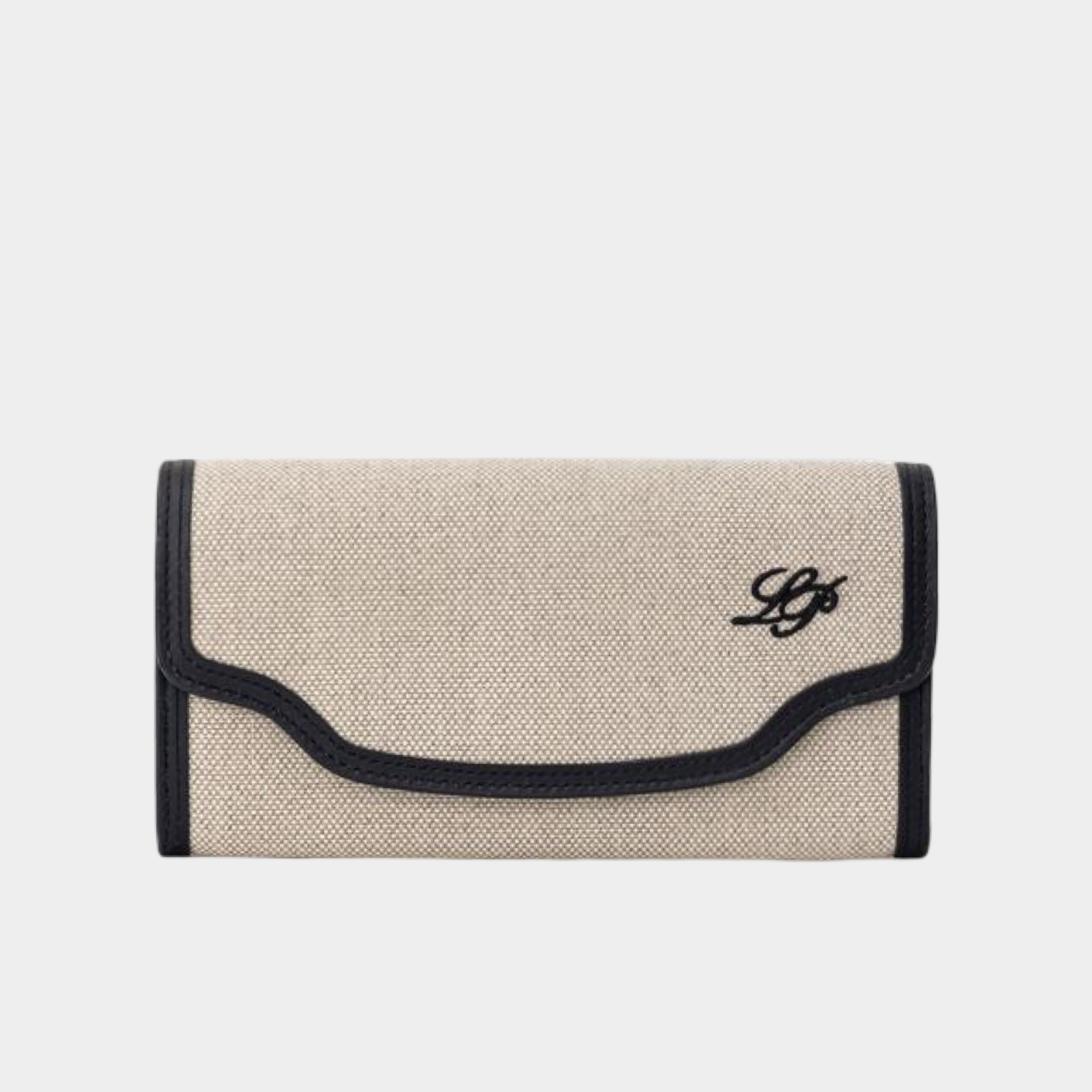 Loro Piana Beige Fabric And Leather Wallet 25MG17 Front View