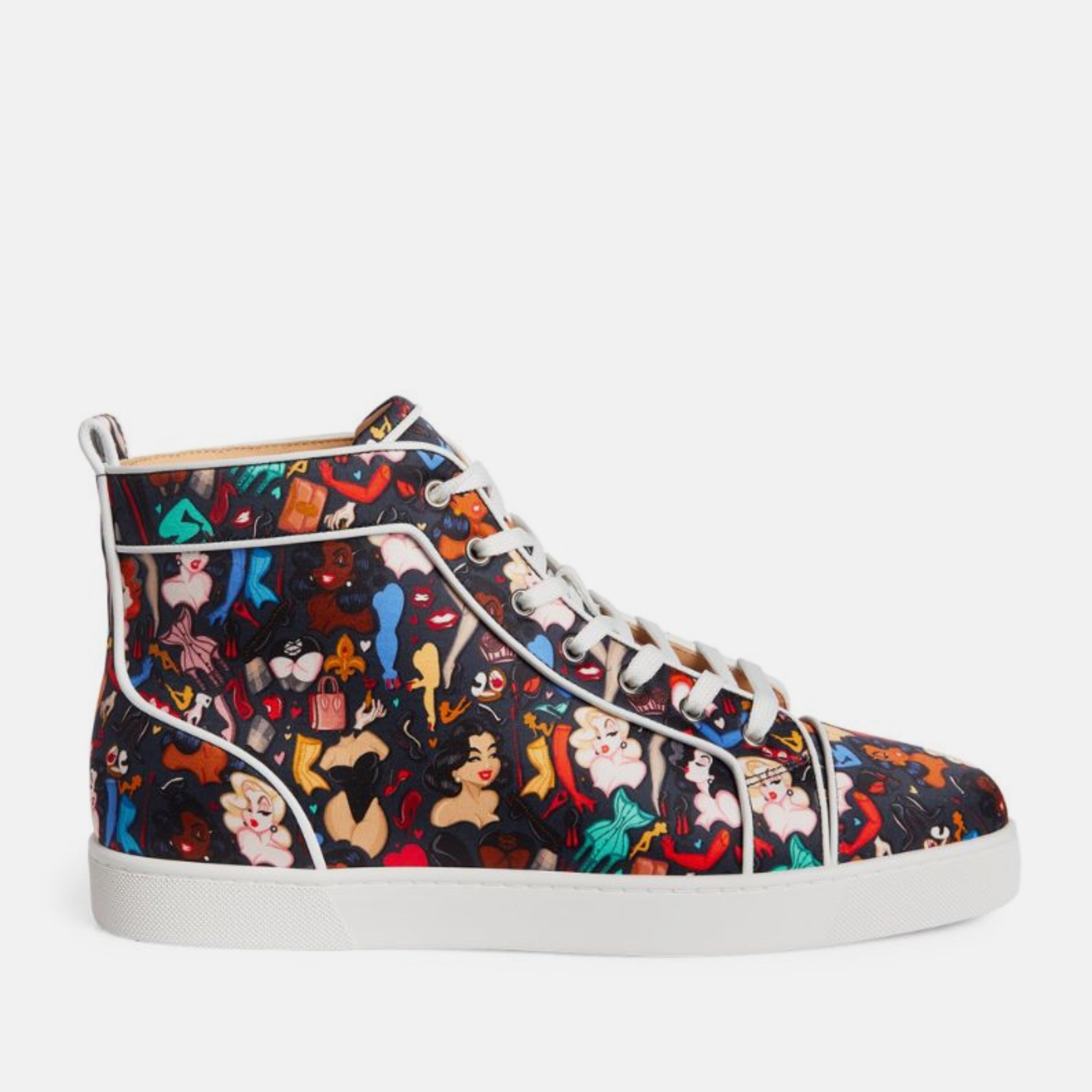 Мъжки луксозни кецове Christian Louboutin Paris Louis Orlato Satin High-Top