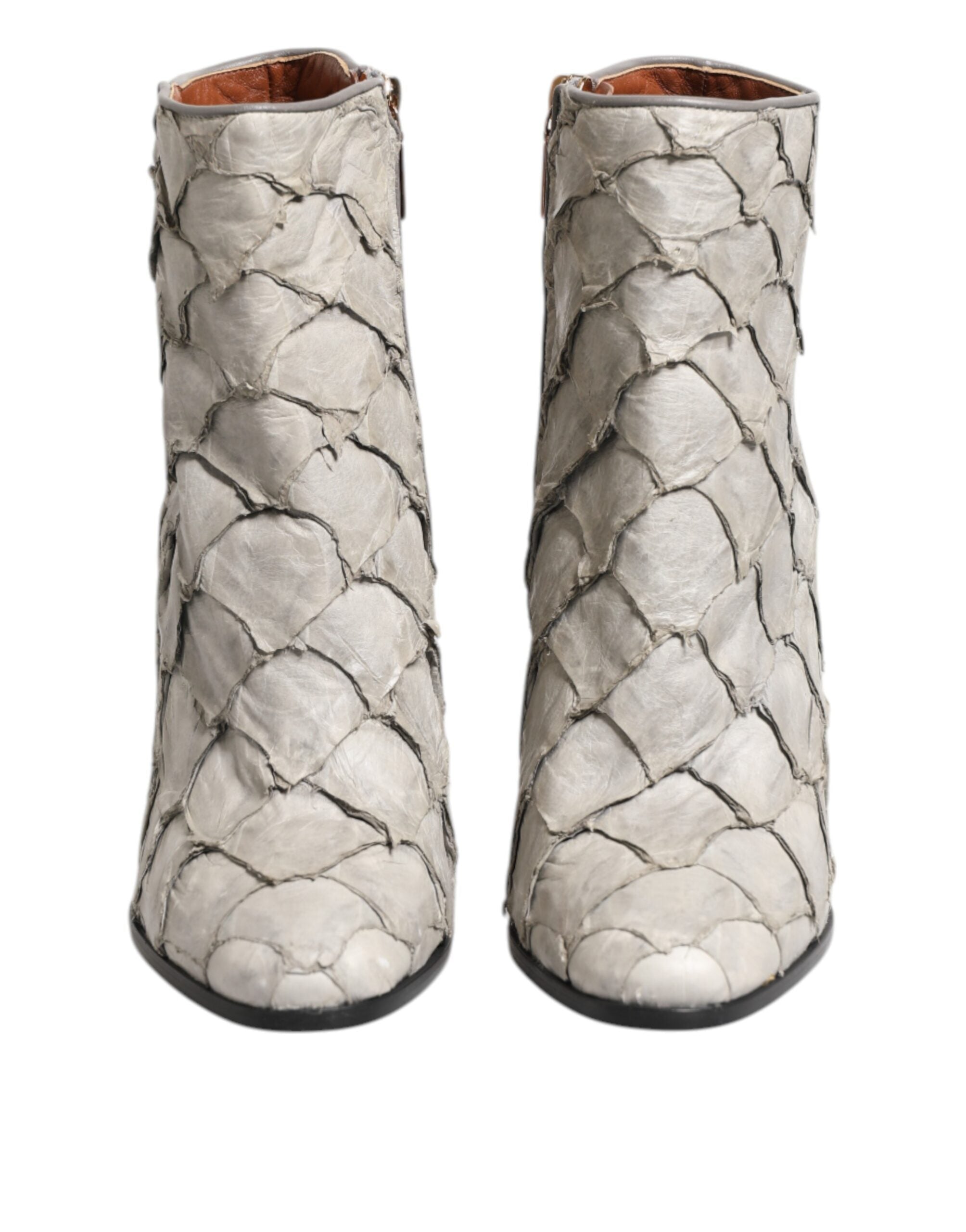 Дамски боти от естествена кожа на ток Women’s heels ankle boots DOLCE & GABBANA front view