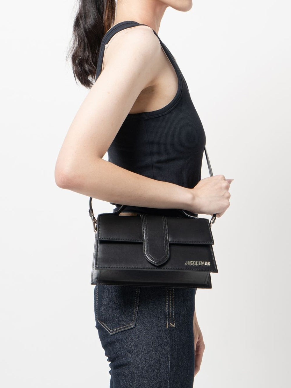 Jacquemus Le Grand Bambino Black Bag Model View 213BA007-3000-99S