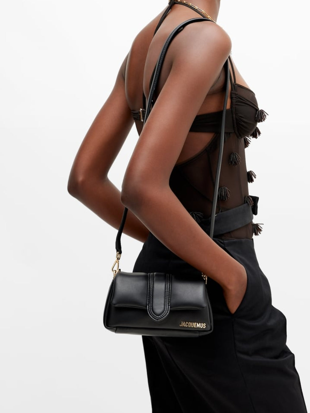 Jacquemus Le Petit Bambimou Black Bag 233BA335-3073-990 Model View
