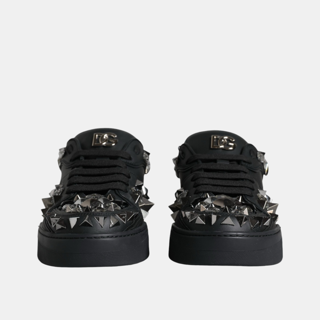 Мъжки черни маратонки Dolce & Gabbana Roma Studded Men Sneakers