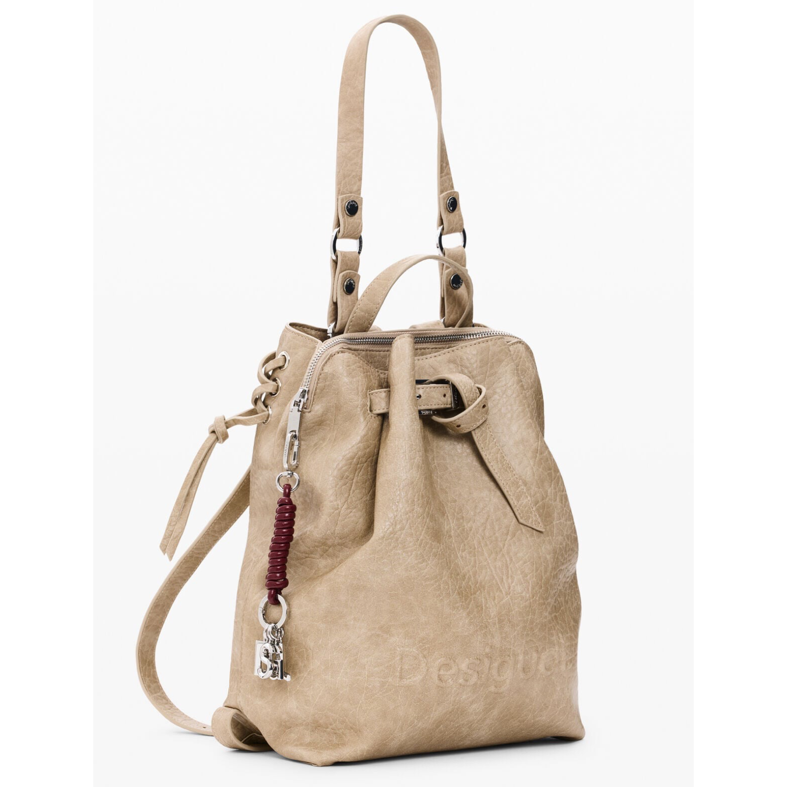 Дамска бежова раница Desigual Women Backpack 26WAKP15 1008 Side View