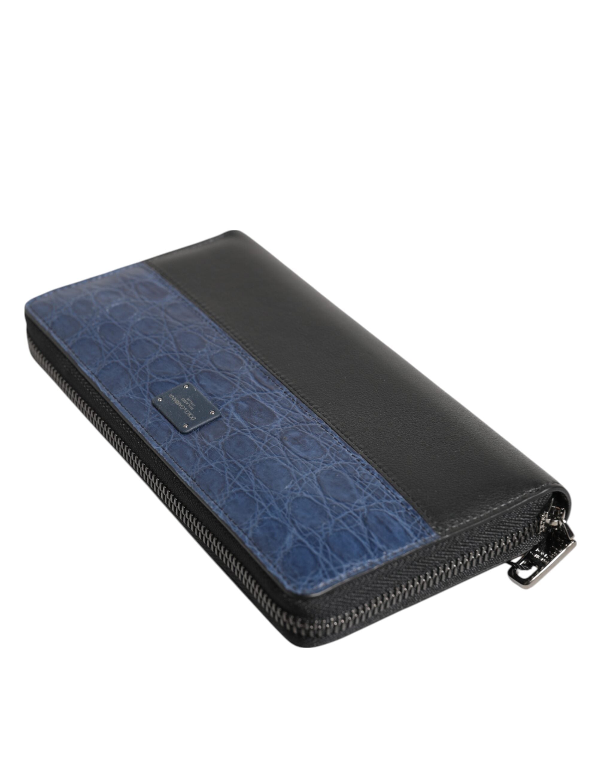 Мъжки клъч портфейл с кожа от кайман Men’s luxury clutch wallet DOLCE & GABBANA BP1672 A2O97 Black and Blue