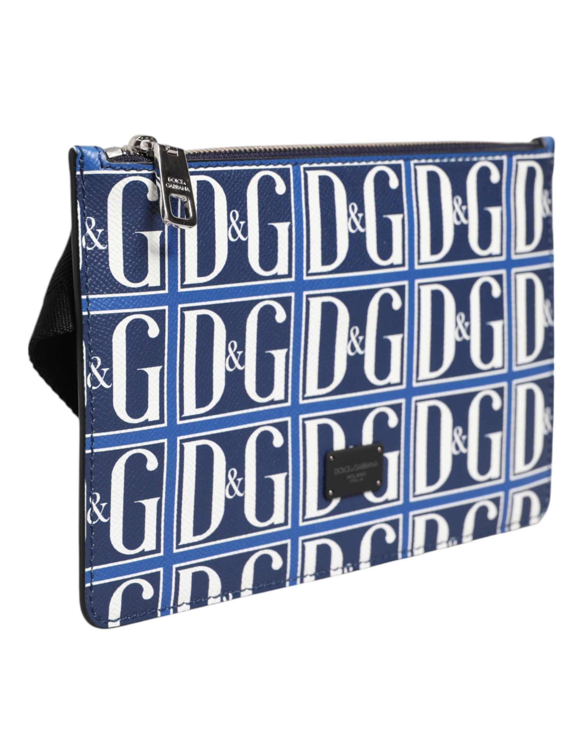 Мъжка чанта Men’s DG logo leather crossbody bag DOLCE & GABBANA BM1730 AA393 Blue and White