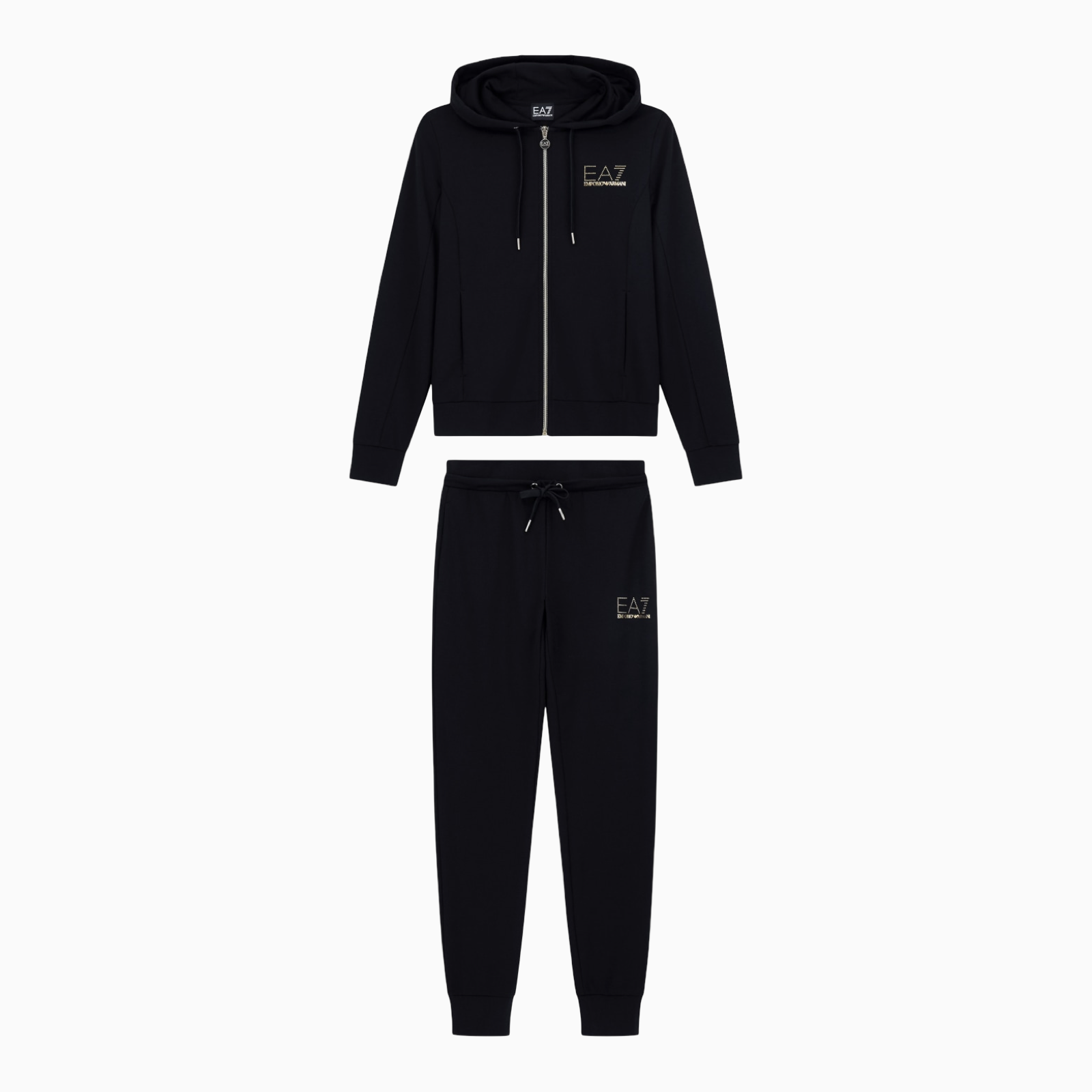 Дамски черен спортен екип EA7 Emporio Armani Women Tracksuit 8NTV51 TJ9RZ 1200 Front View