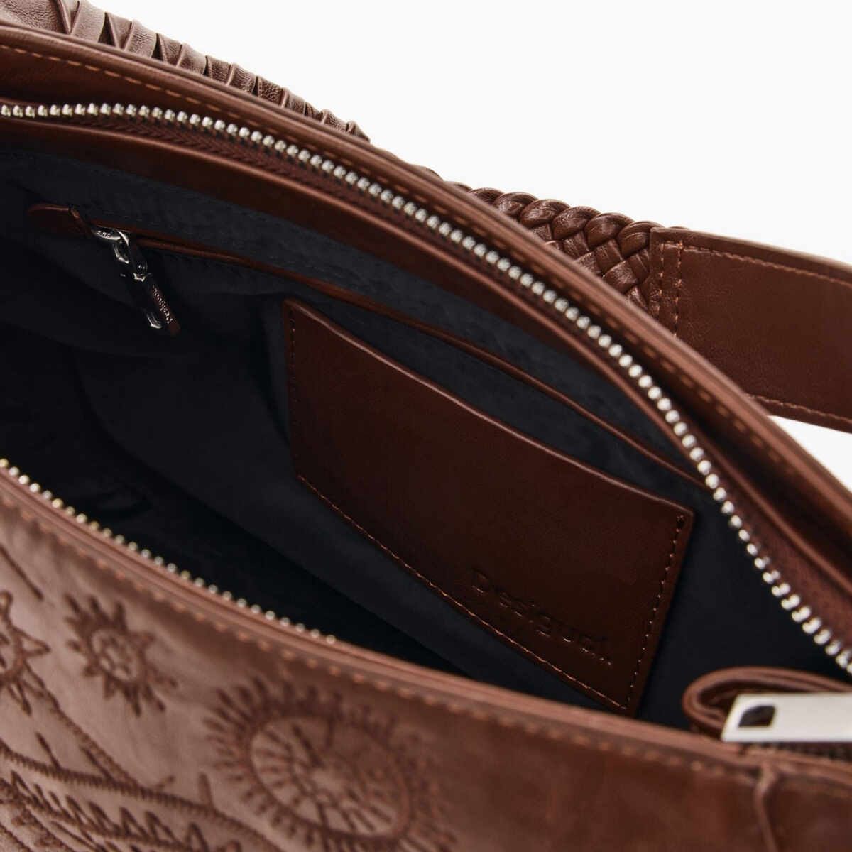 Дамска кафява чанта Desigual Women Shoulder Bag 26WAXP90 6011 Inside View