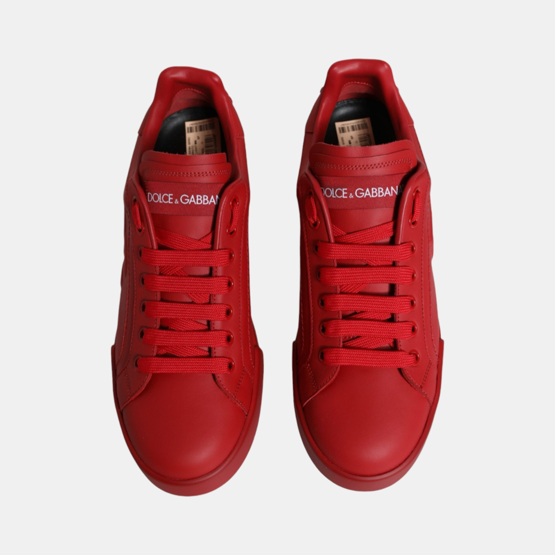 Дамски червени маратонки Dolce & Gabbana Red Low Top Women Sneakers