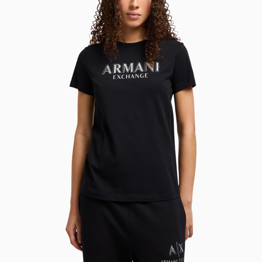 Дамска черна тениска Armani Exchange XW000387 AF10354