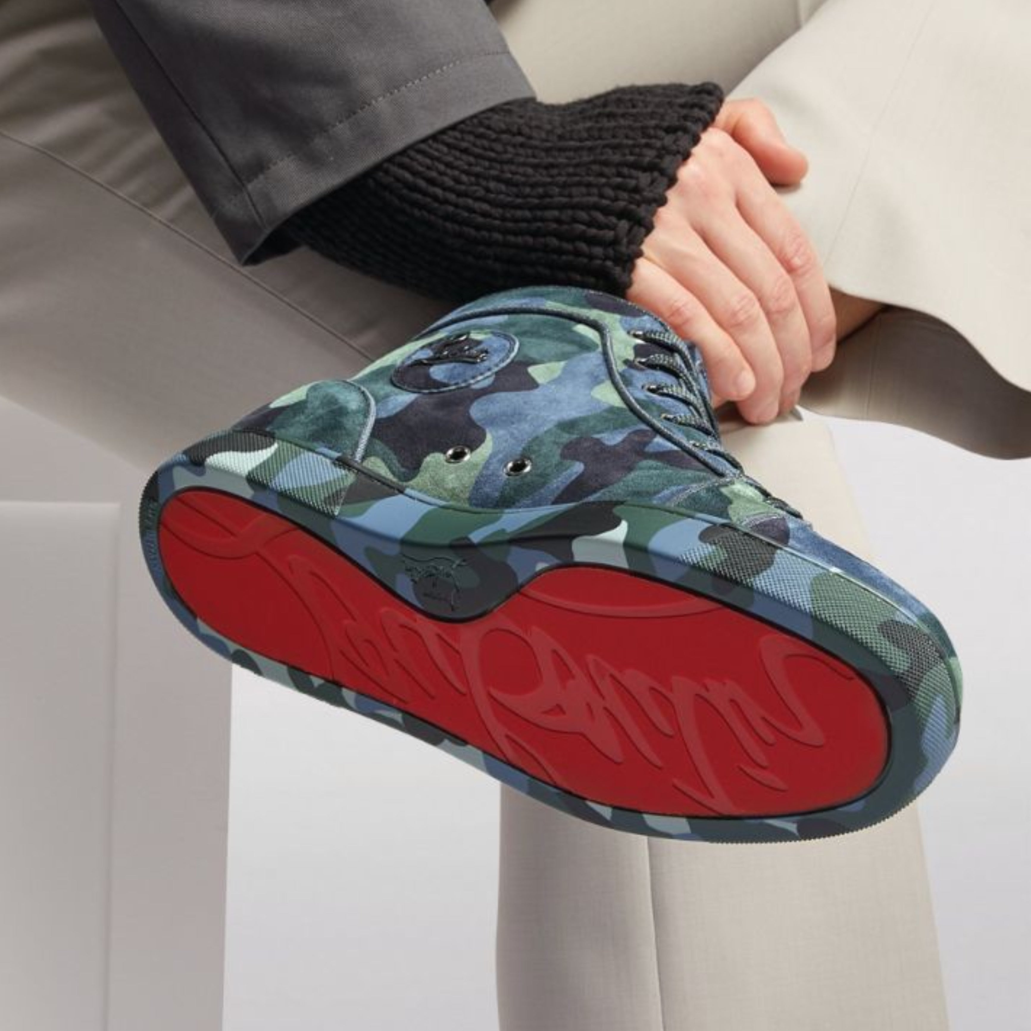 Мъжки високи кецове Christian Louboutin Paris Louis Orlato Camo