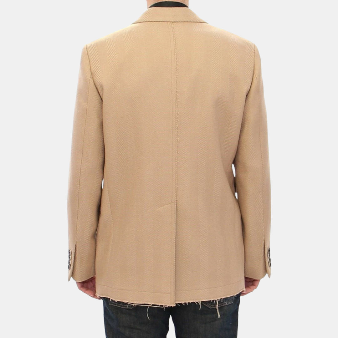 Мъжко бежово палто DOLCE & GABBANA Beige Double Breasted Formal Coat