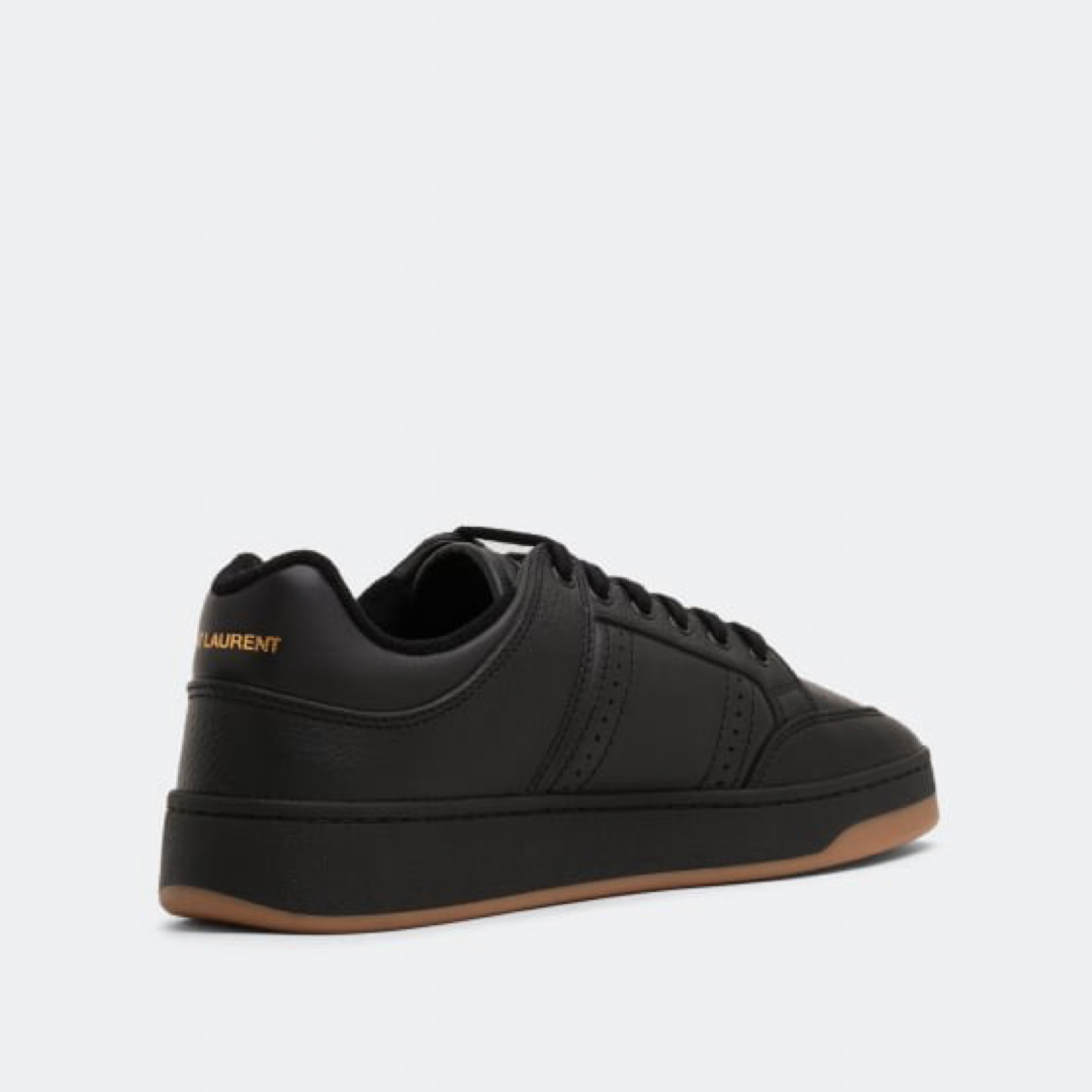 Мъжки черни маратонки Saint Lauren 
Elegant Black Low-Top Leather Sneakers