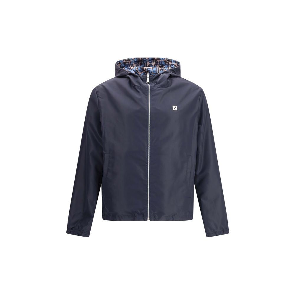 Мъжко двулицево яке Men’s reversible dark gray nylon jacket FENDI FAA615AVIEF0QG0 front view