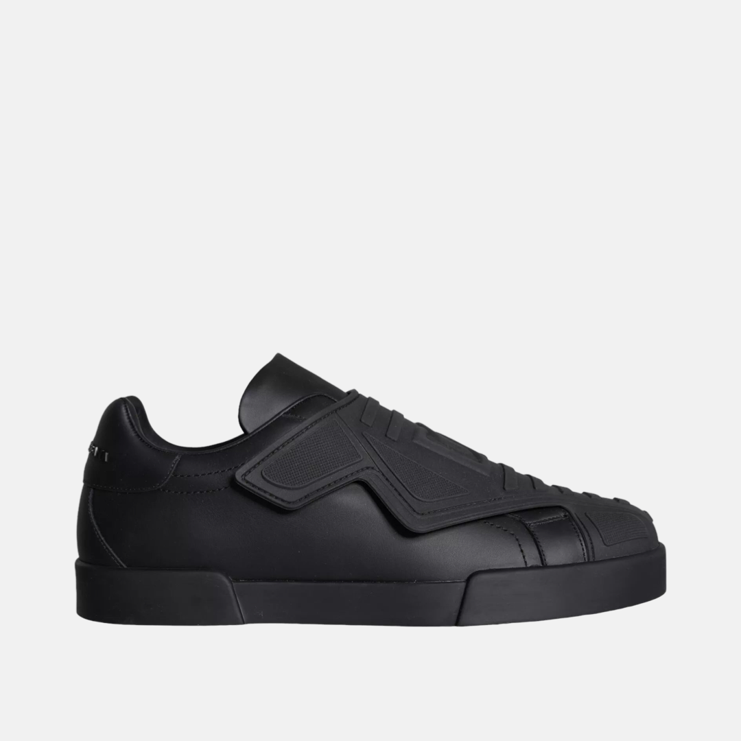 Мъжки черни маратонки Dolce & Gabbana Wave Black Lace Up Wave Low Top Sneakers