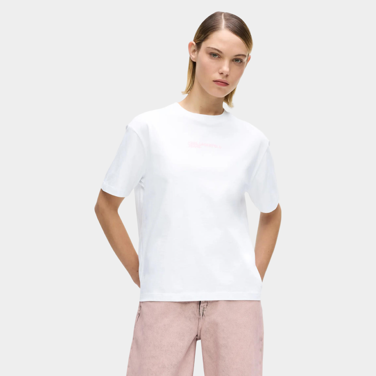 Дамска бяла тениска Karl Lagerfeld Jeans Women T-shirt B2W17069 100 Front View