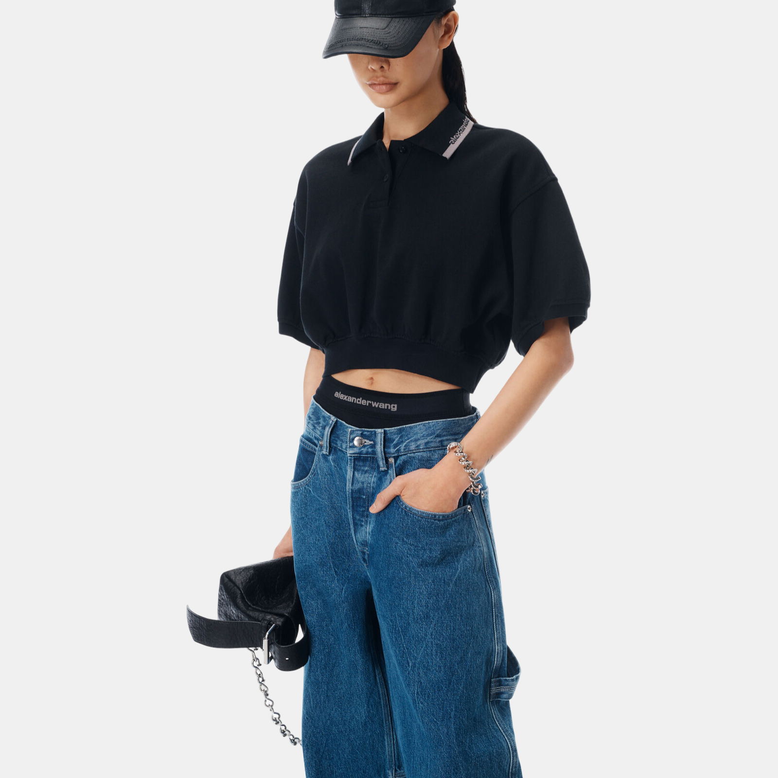 Alexander Wang Pre-Styled Mid-Rise Jeans 4DC1264967401 Close-Up