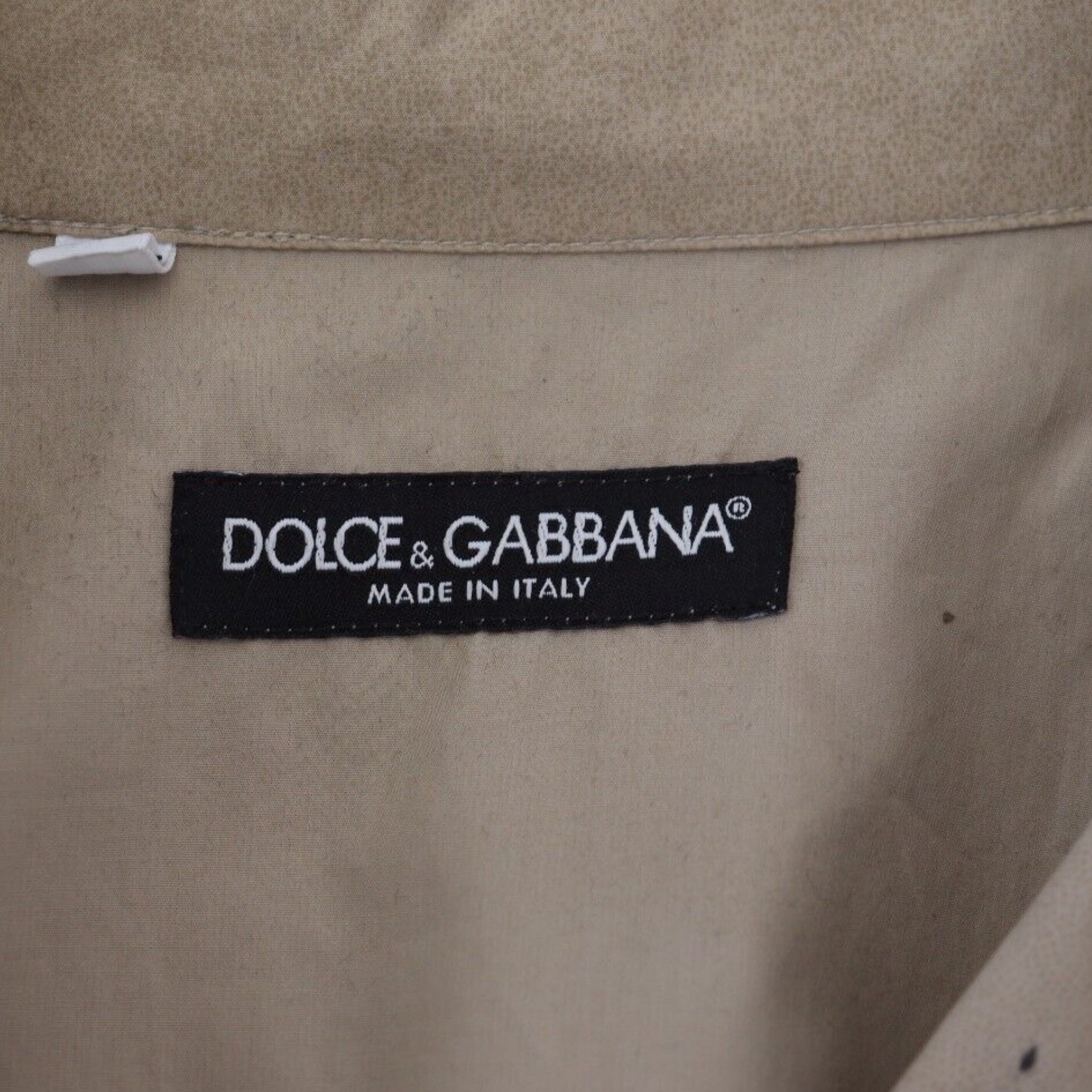 Мъжка риза с дълъг ръкав Dolce & Gabbana в бежово