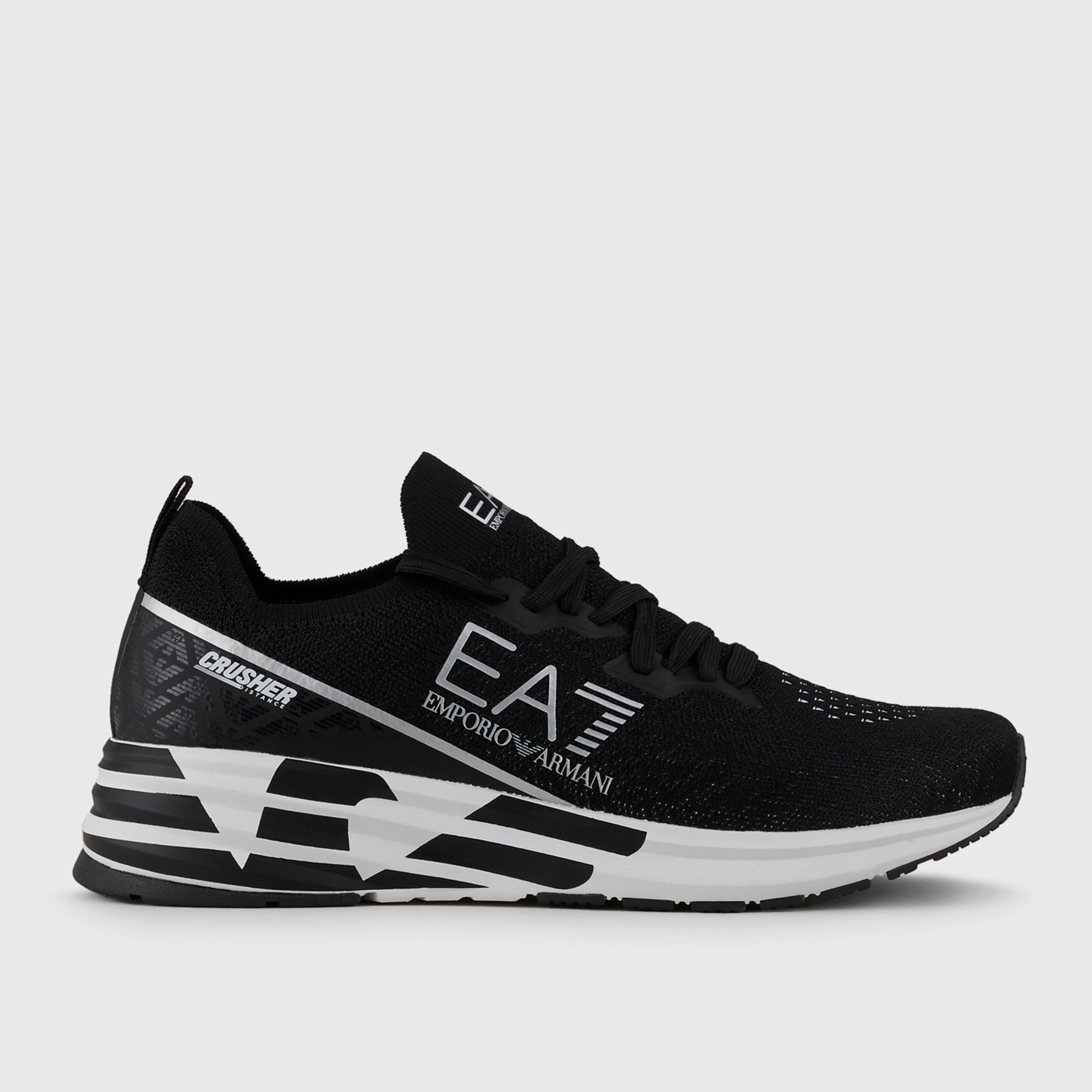 Мъжки маратонки в черно и бяло Men’s EA7 Emporio Armani Crusher Distance Knit Sneakers X8X095 XK240 A120 Black and White