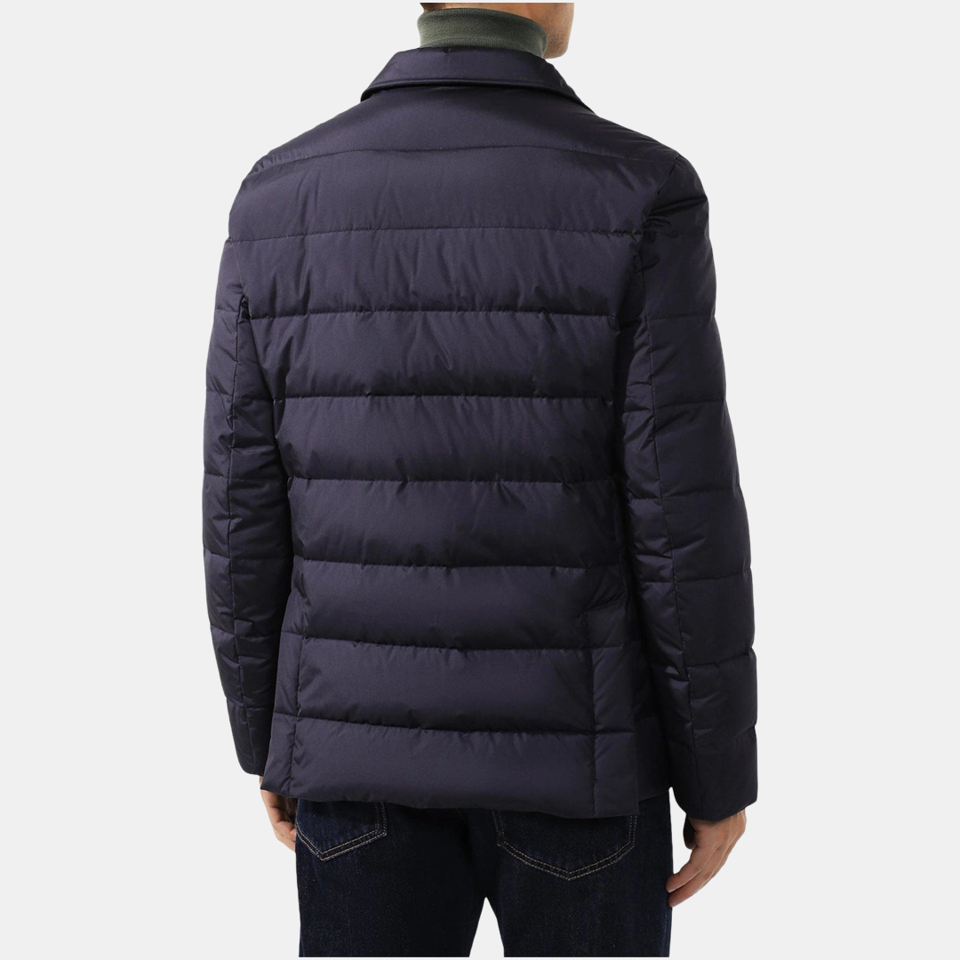 Мъжко тъмно синьо яке Dolce & Gabbana Silk Quilted Men Jacket