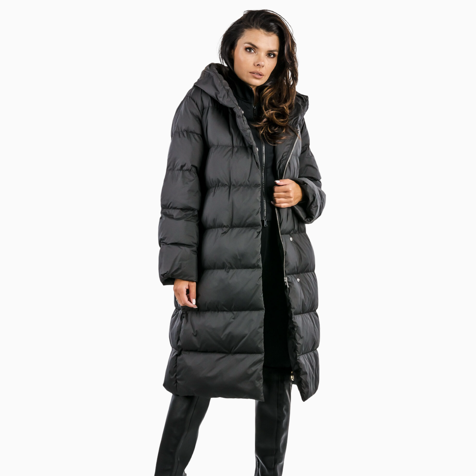 Дамско дълго яке Women's jacket Collirio Caban PINKO 103828 A11M Z99 Black Front View