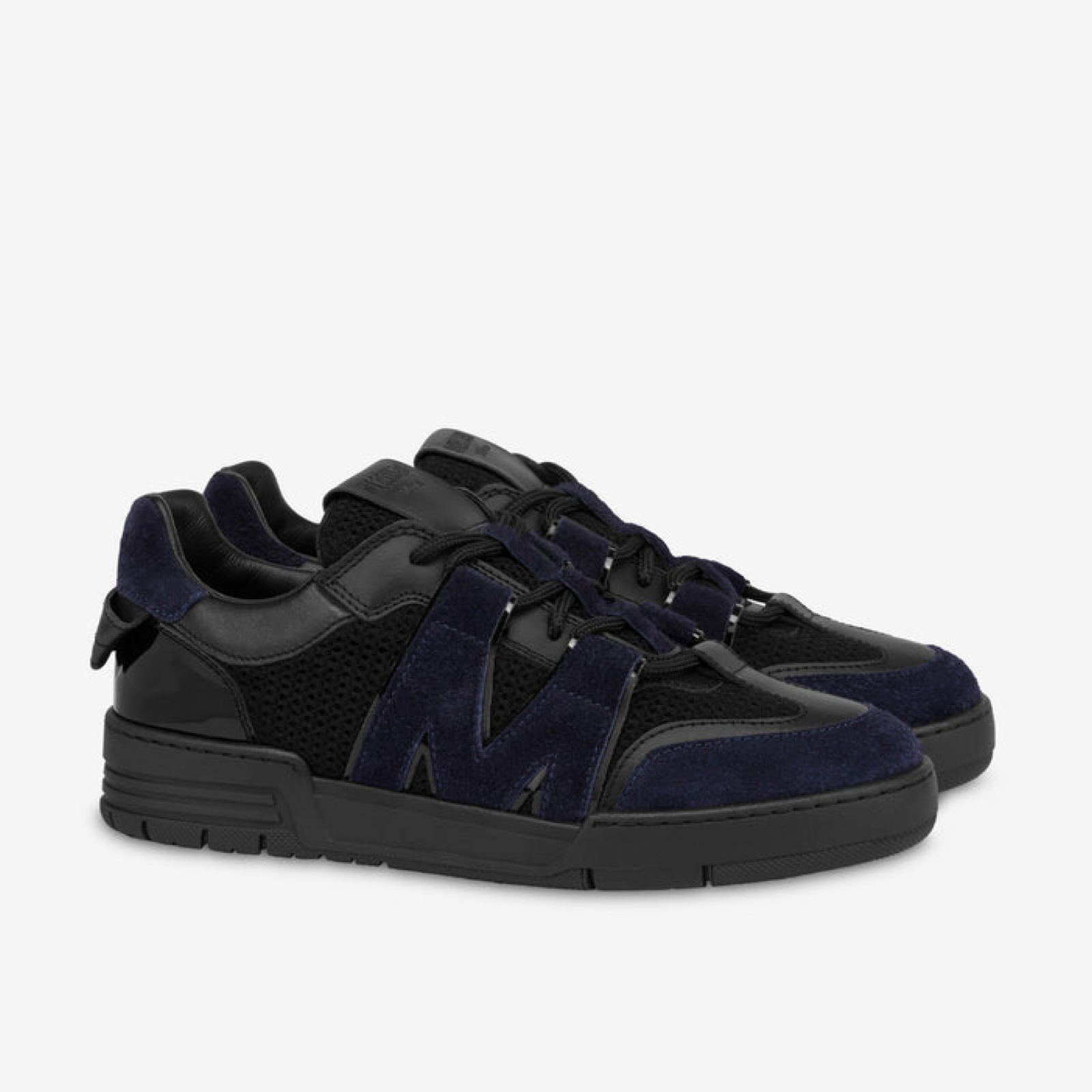Moschino Leather and Mesh Men Sneakers MB15224G0N252MUGH1 00A Lateral View