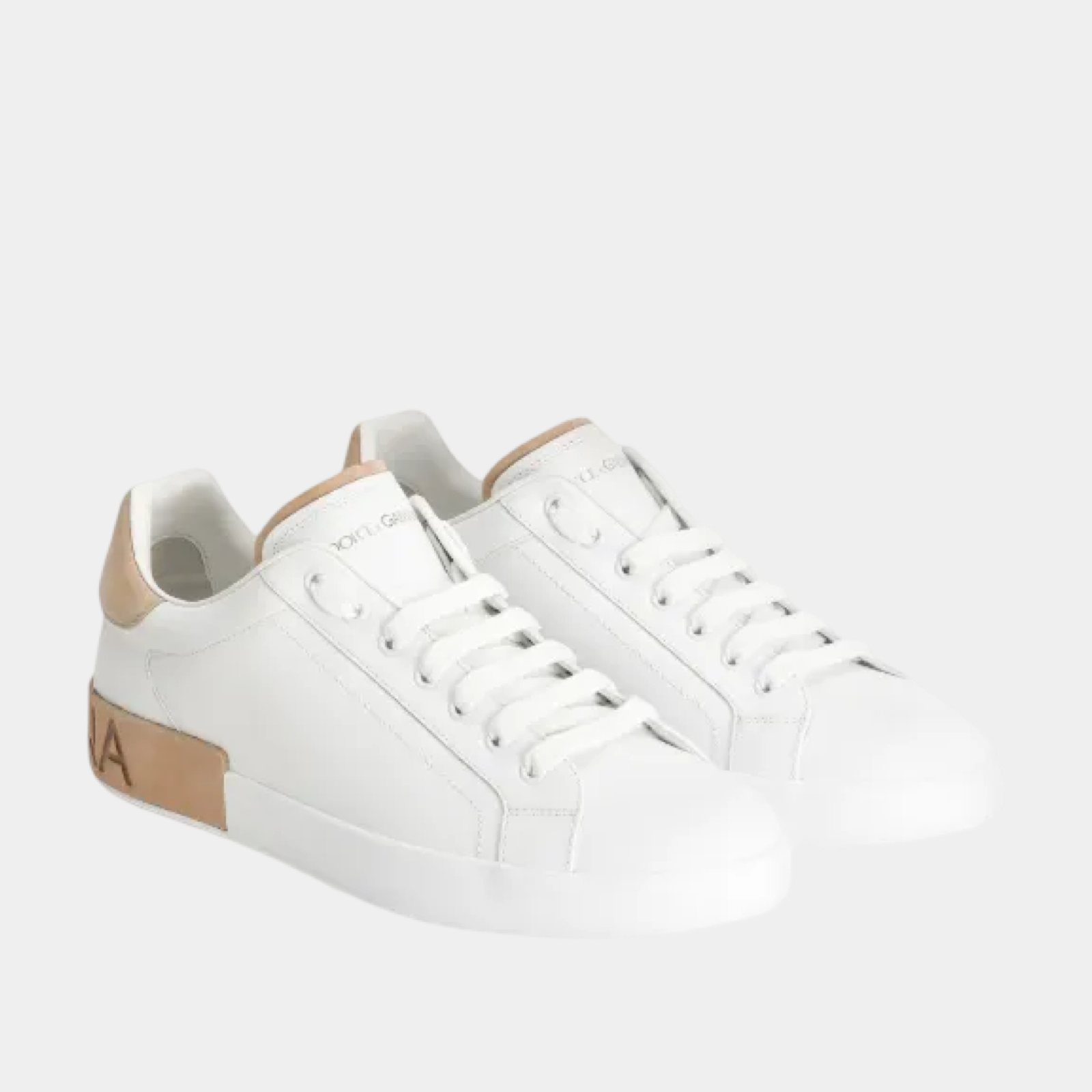 Мъжки кецове Men’s luxury sneakers Dolce & Gabbana Portofino CS2278 AF2188 S537 White angled view