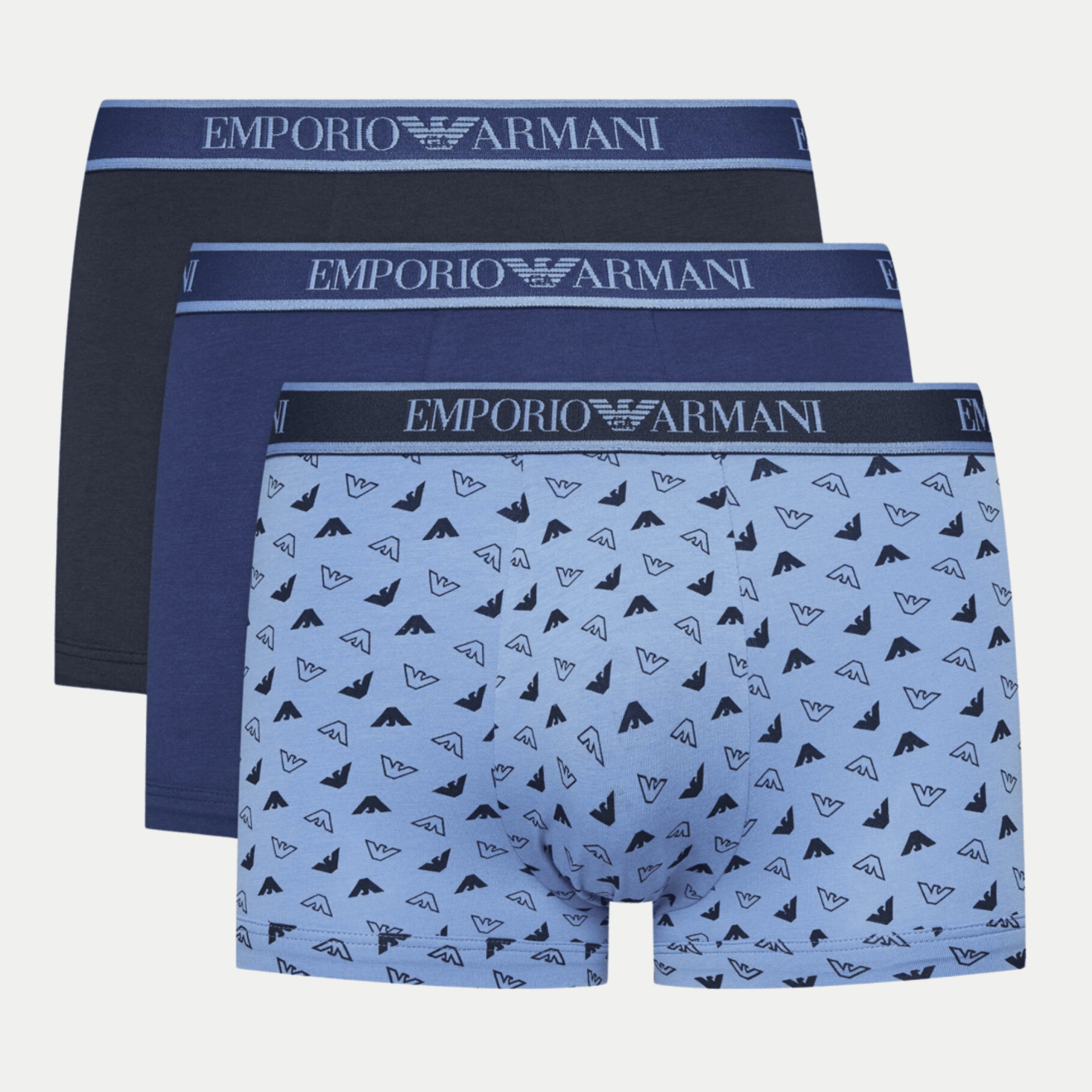 Мъжки боксерки 3 броя в кутия Men's boxers Emporio Armani 112130 4F717 75336 в Синьо