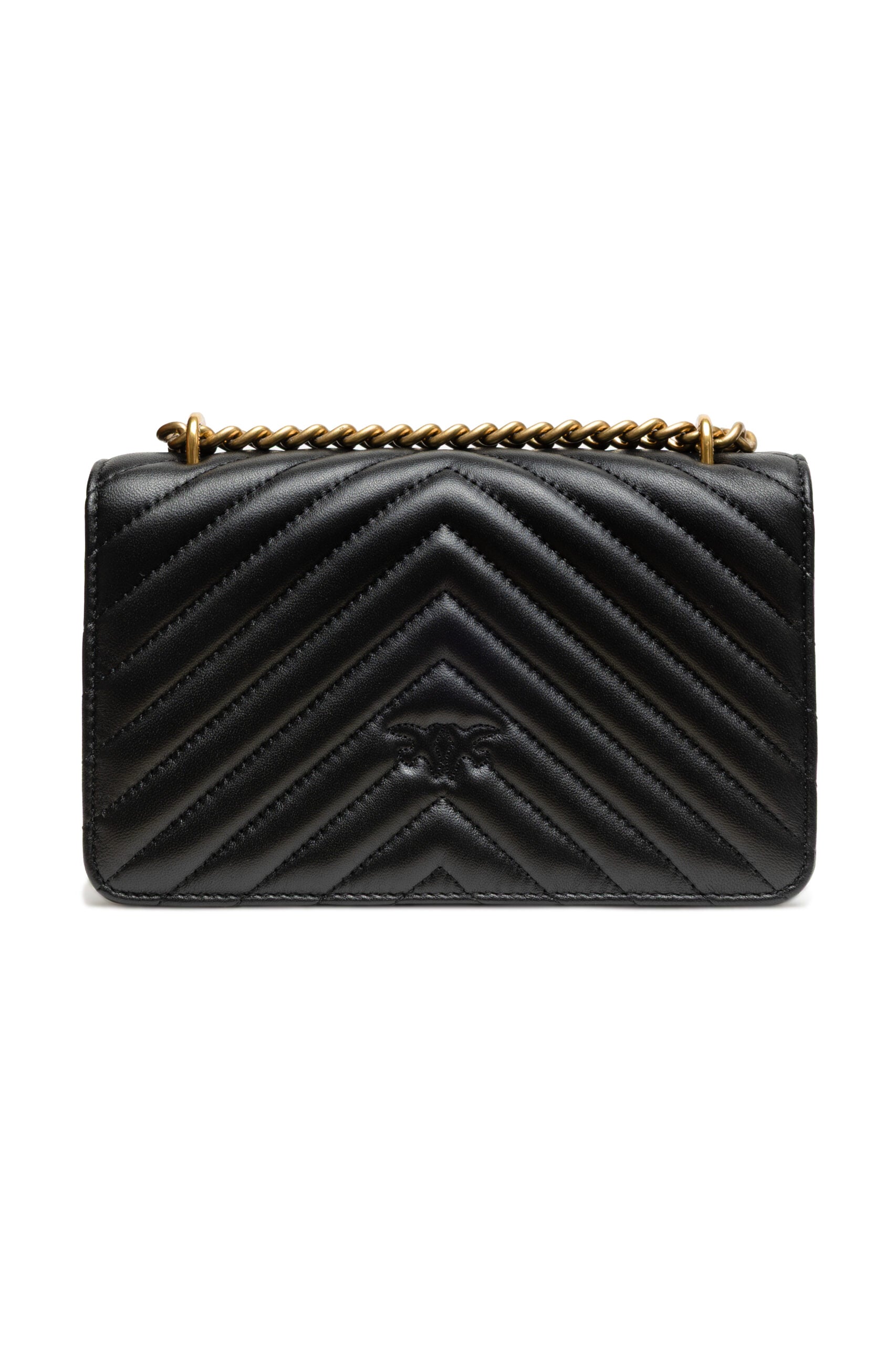 Дамска чанта Women’s shoulder bag PINKO Love One Mini Chevron 100074 A0GK Z99Q Black back view