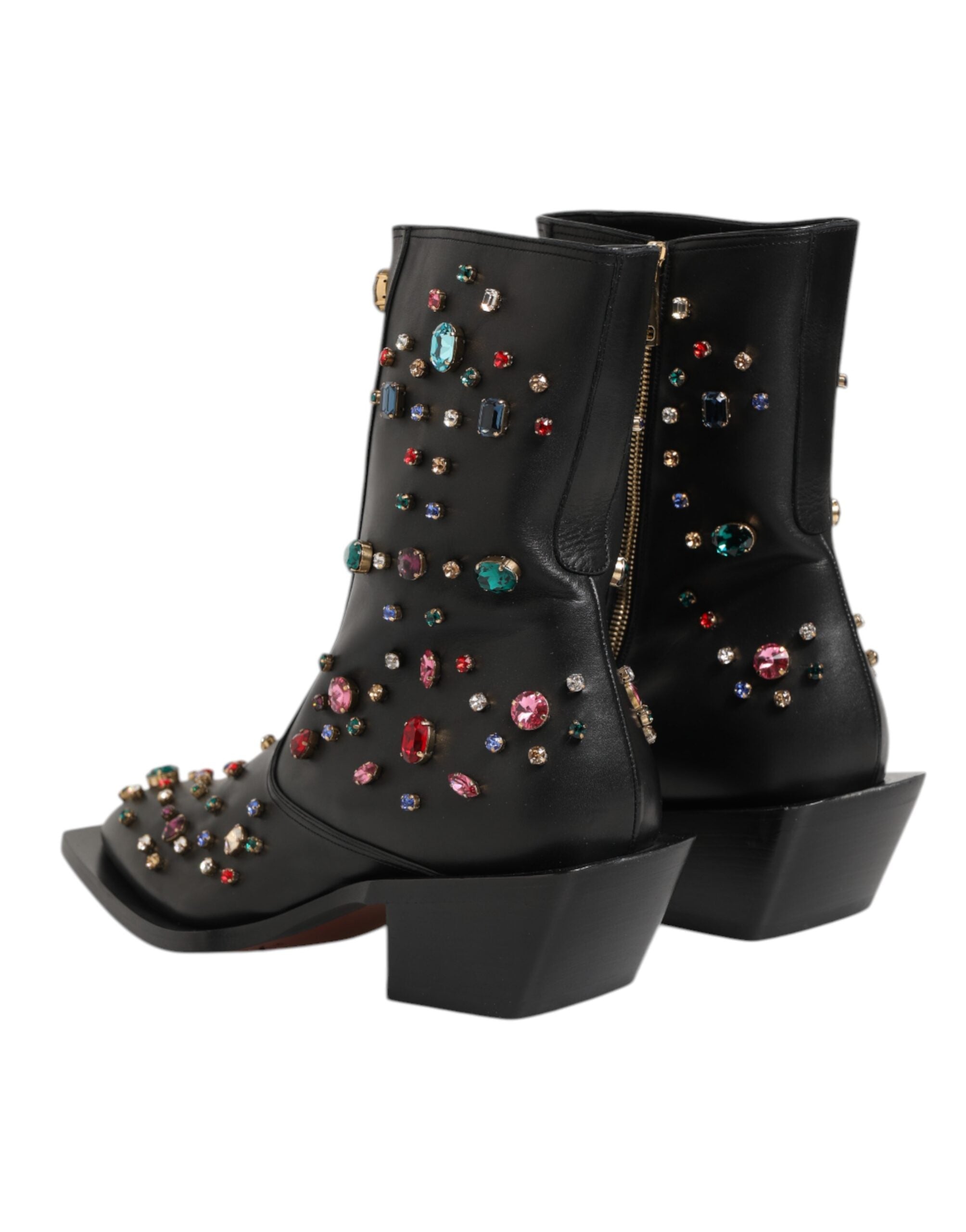 Мъжки боти с кристали Men’s crystal embellished ankle boots DOLCE & GABBANA A60435 BY418 8S574 Nero