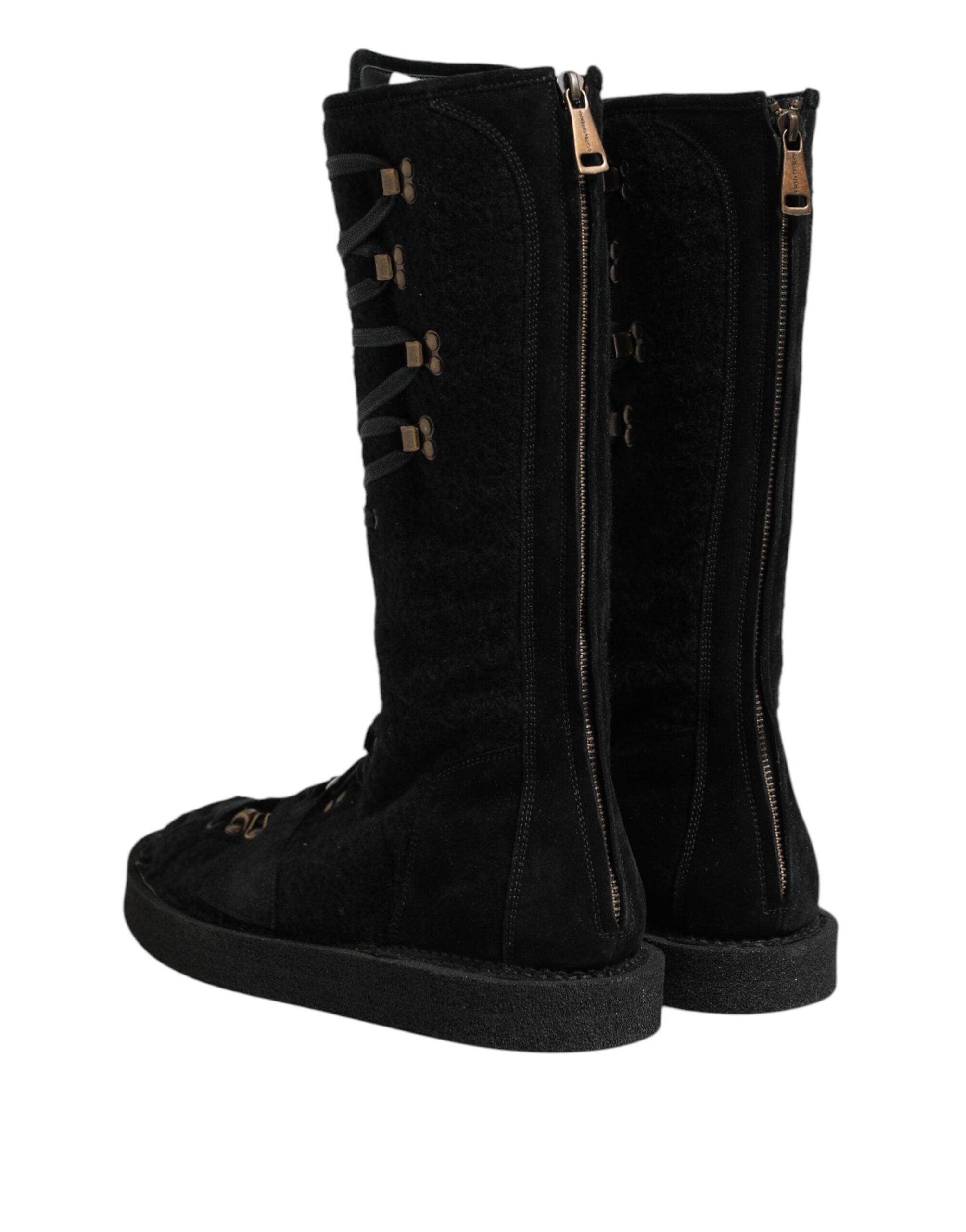 Мъжки ботуши Men’s boots wit Alpaca wool DOLCE & GABBANA A20142 AW945 8B956 Black heels view