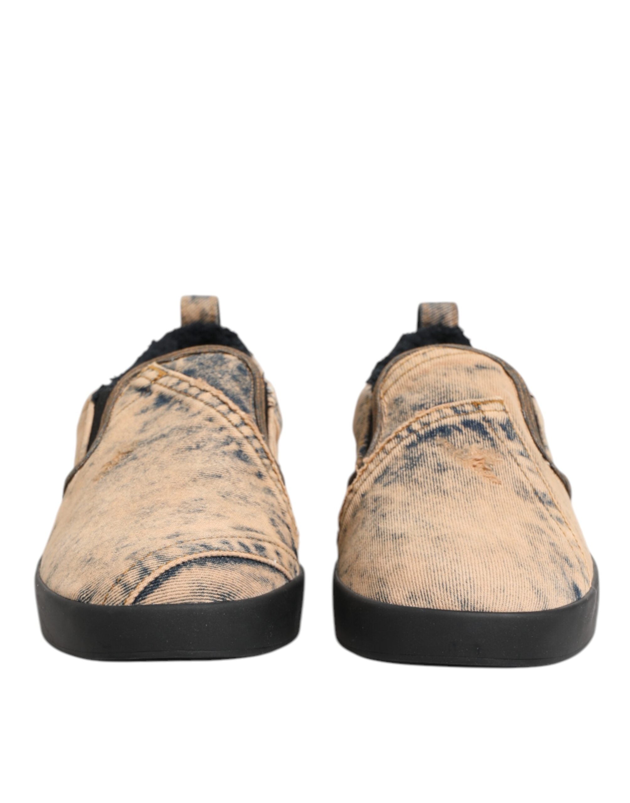 Мъжки кецове Men’s slip on sneakers DOLCE & GABBANA CS1900 AK346 89651 Beige/Nero front view