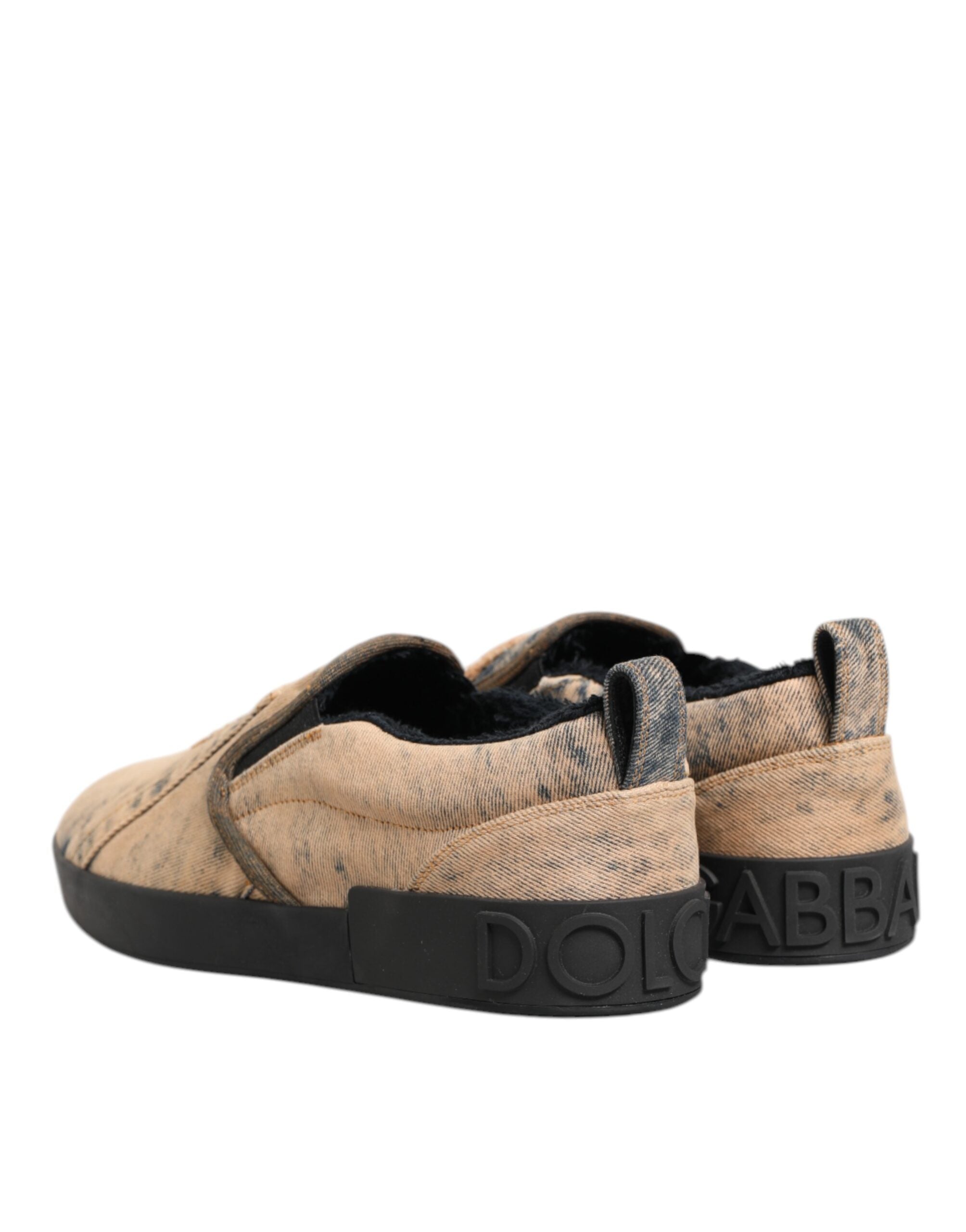 Мъжки кецове Men’s slip on sneakers DOLCE & GABBANA CS1900 AK346 89651 Beige/Nero heels view