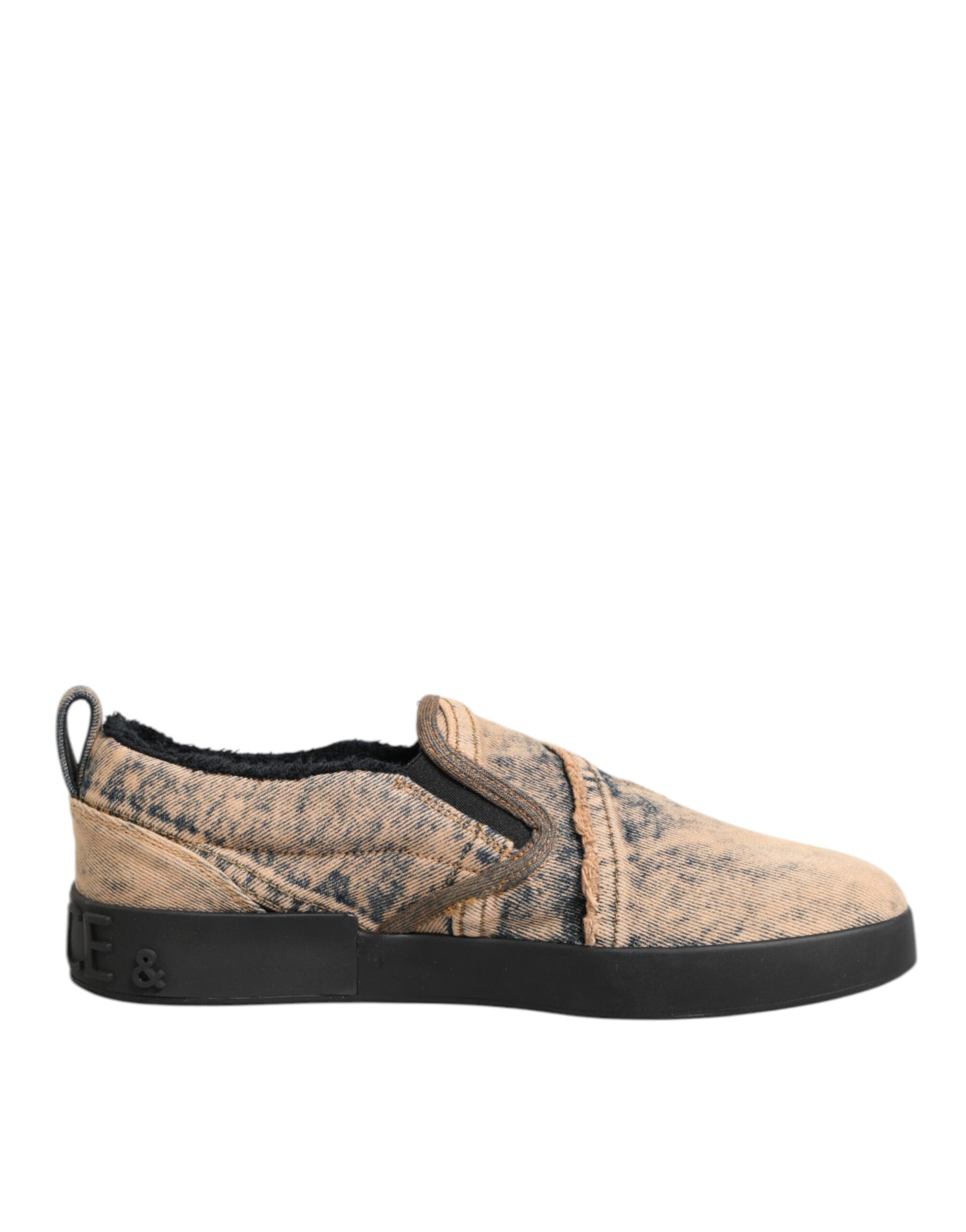 Мъжки кецове Men’s slip on sneakers DOLCE & GABBANA CS1900 AK346 89651 Beige/Nero medial view
