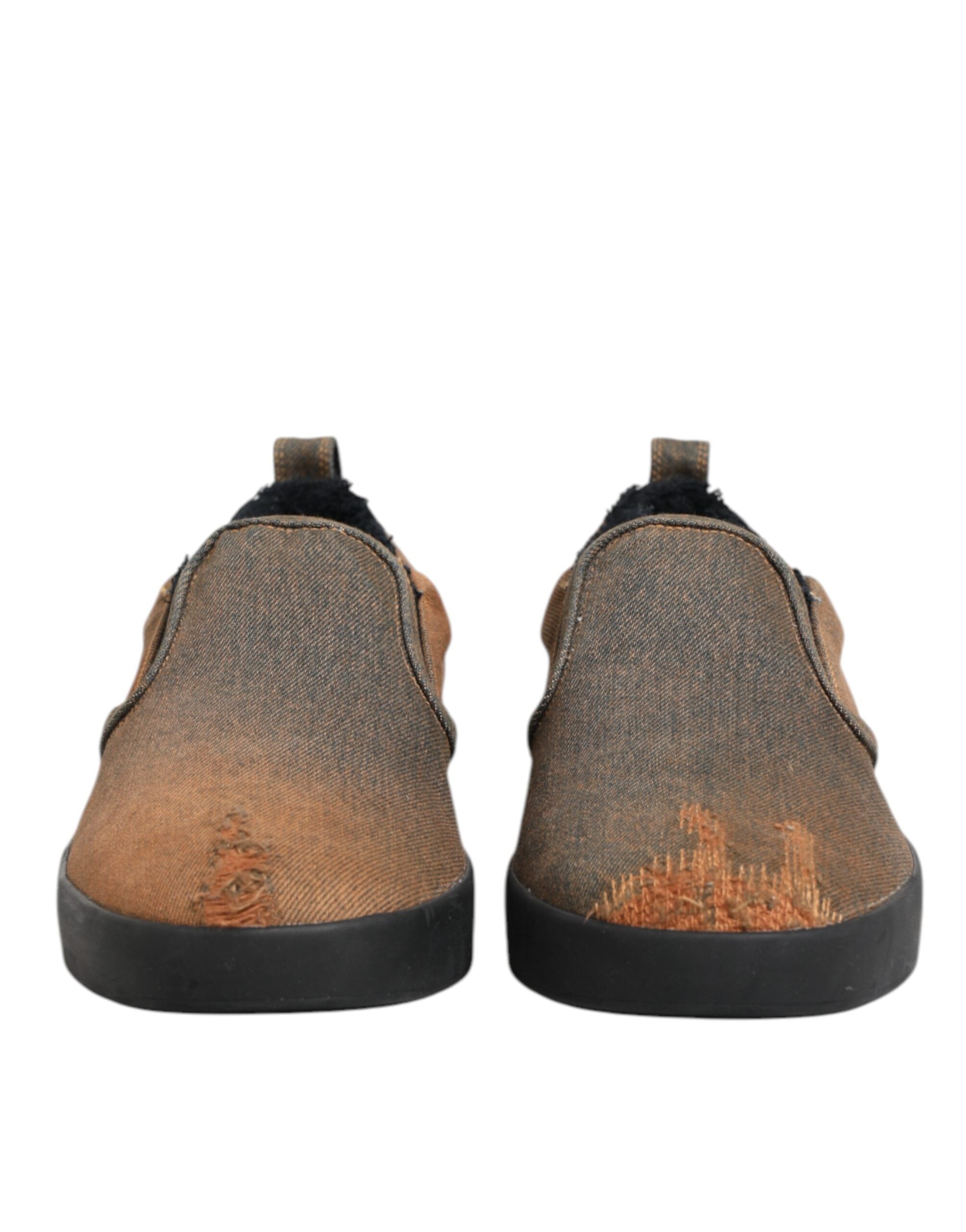 Мъжки кецове Men’s rust-colored jeans slip-on sneakers DOLCE & GABBANA front view