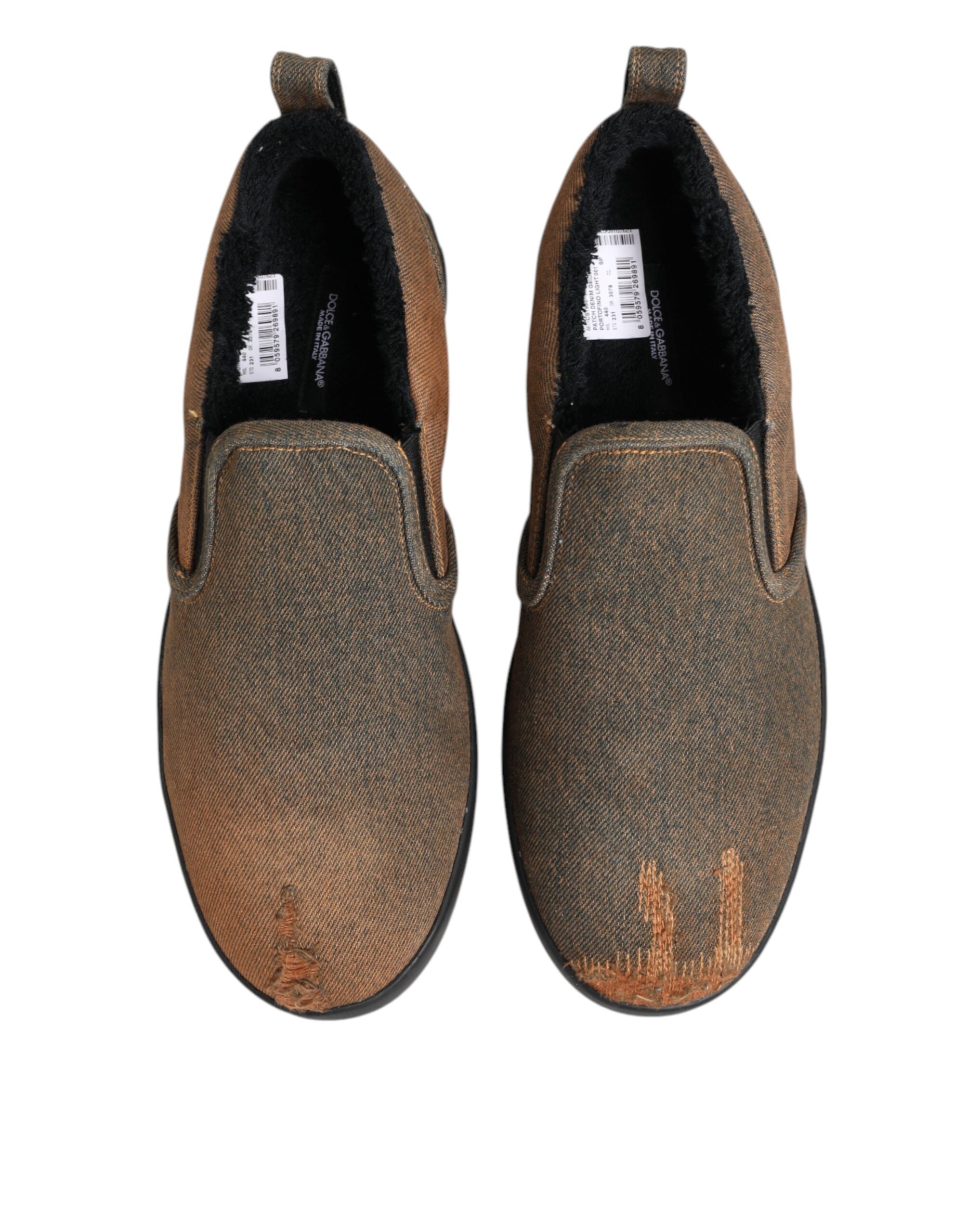 Мъжки кецове Men’s rust-colored jeans slip-on sneakers DOLCE & GABBANA top view