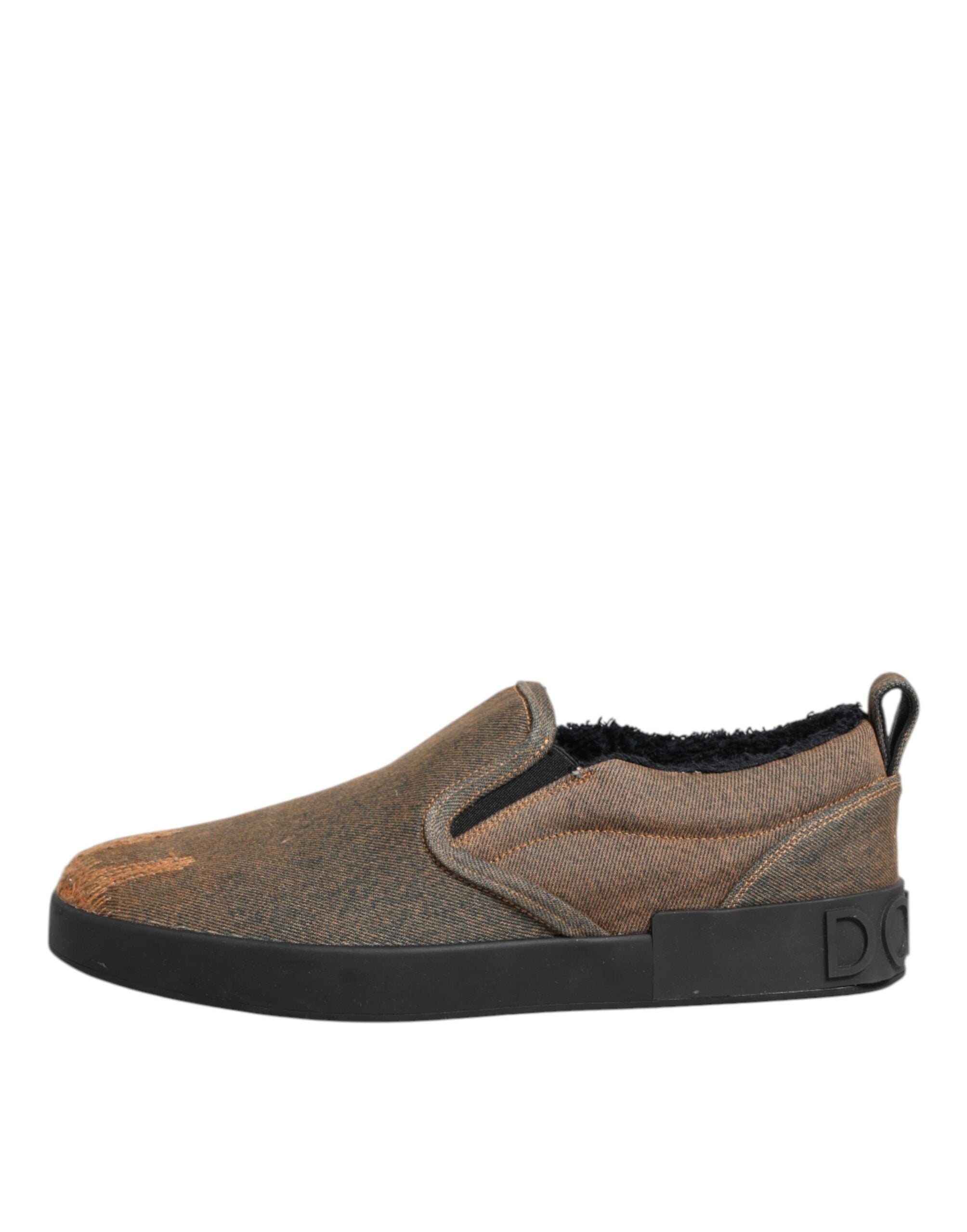 Мъжки кецове Men’s rust-colored jeans slip-on sneakers DOLCE & GABBANA lateral view