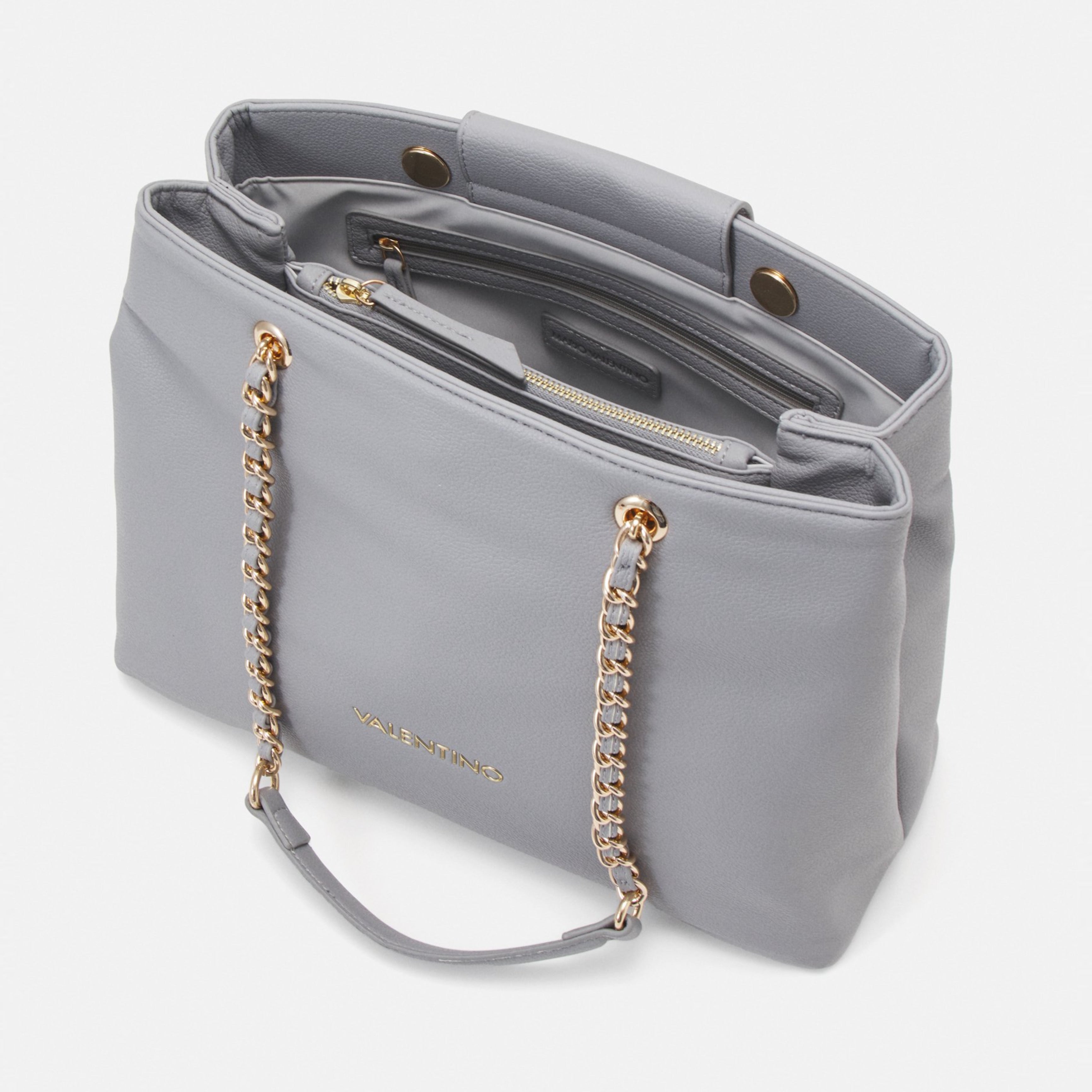 Дамска голяма чанта в сиво Women’s Tote Bag Valentino Arcadia VBS89O01 Gray