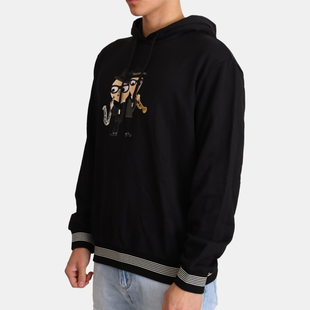 Мъжко черно худи Dolce & Gabbana #DGFamily Men Hoodie